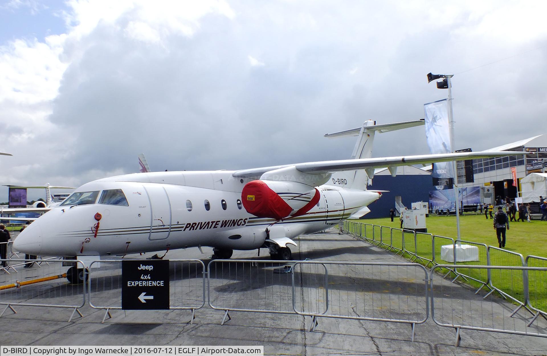D-BIRD, 2001 Dornier Do328-310Jet C/N 3180, Fairchild Dornier 328-300 328JET of Private Wings at  Farnborough International 2016