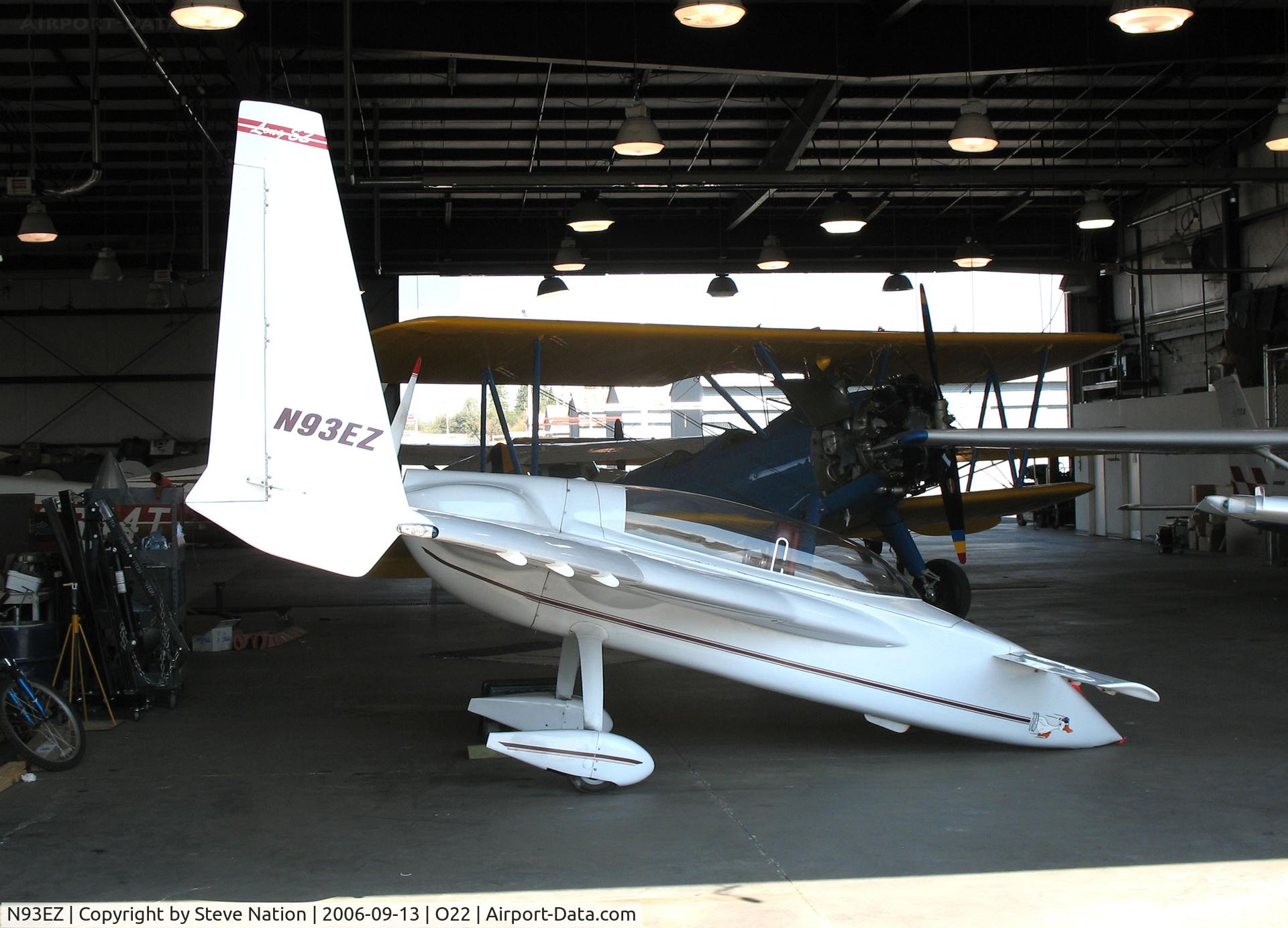 N93EZ, 1988 Rutan Long-EZ C/N 1032, Locally-based 1988 Rutan Long-EZ in hangar @ Columbia, CA