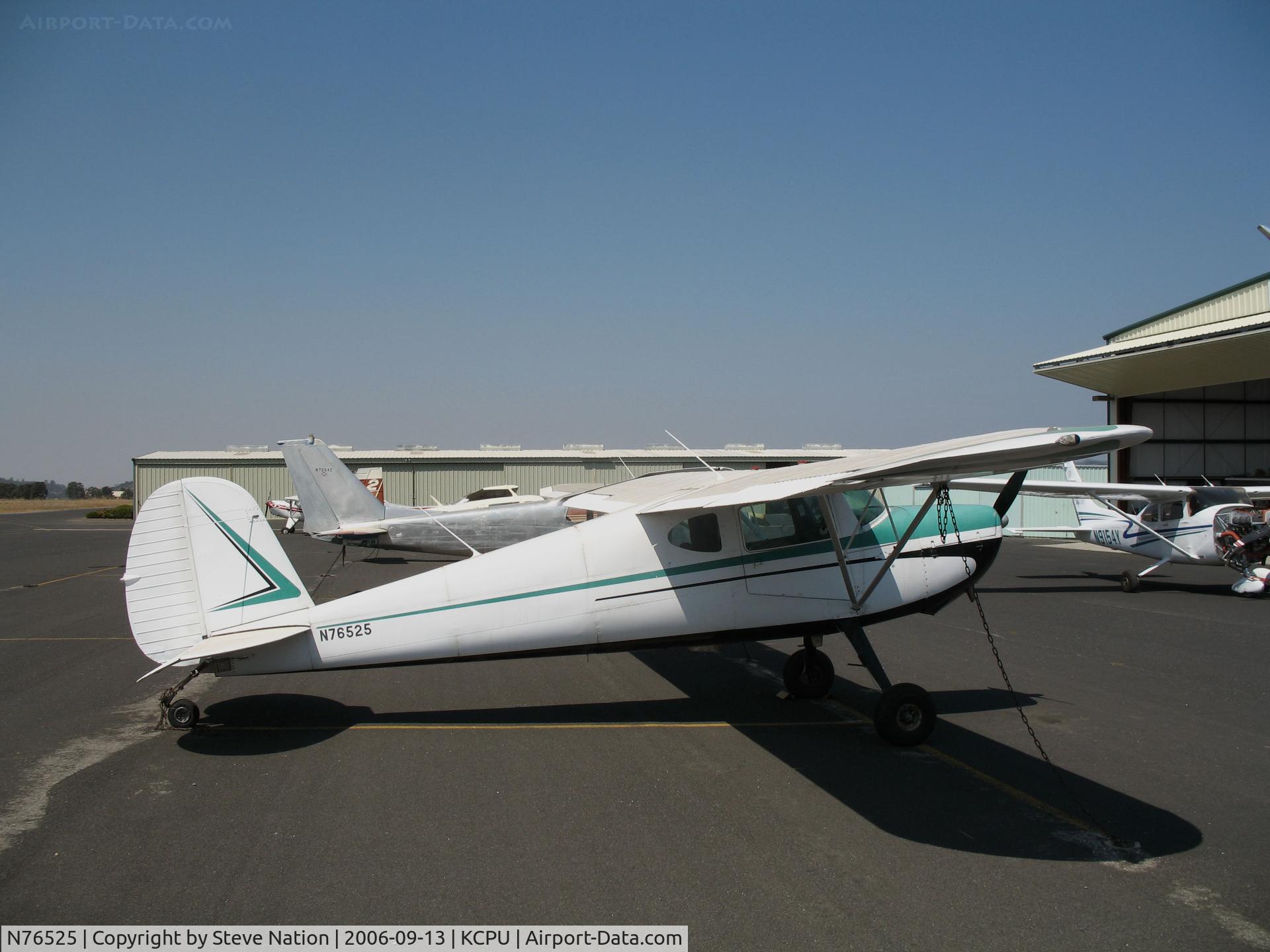 N76525, 1946 Cessna 140 C/N 10961, Locally-based 1946 Cessna 140 @ Maury Rasmussen Field/Calaveras County Airport, San Andreas, CA