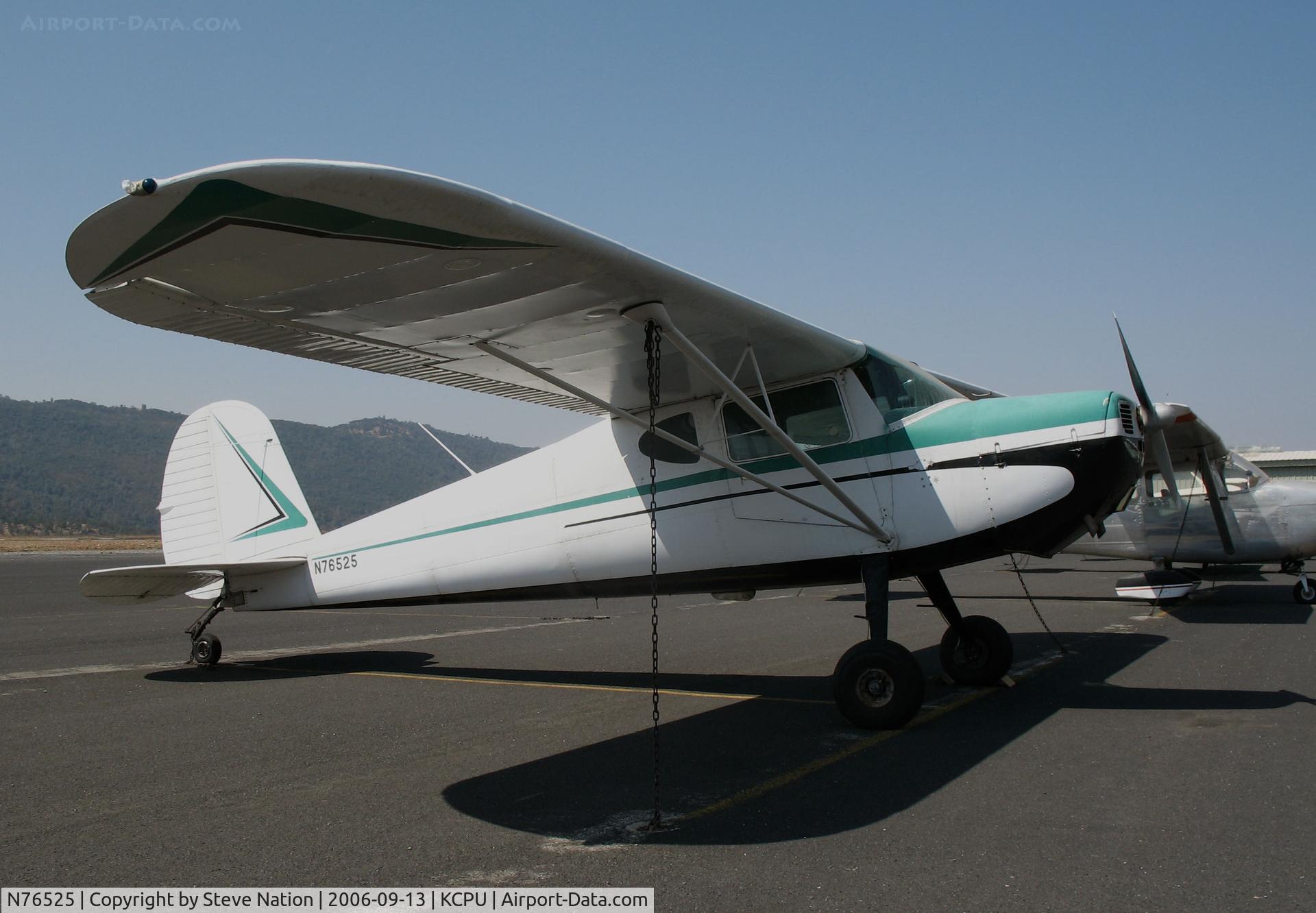 N76525, 1946 Cessna 140 C/N 10961, Locally-based 1946 Cessna 140 @ Maury Rasmussen Field/Calaveras County Airport, San Andreas, CA