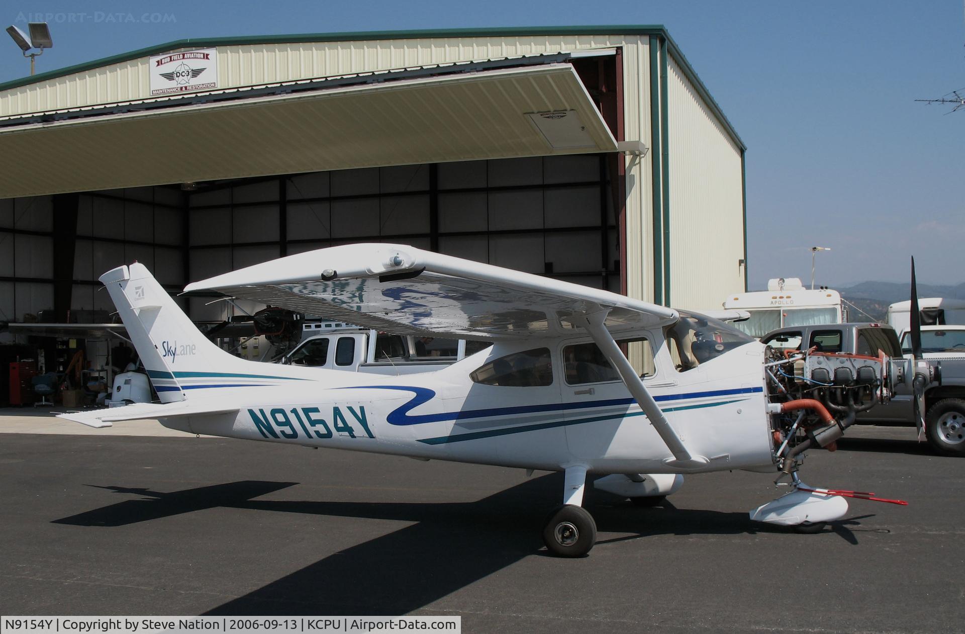 N9154Y, 2001 Cessna 182T Skylane C/N 18280971, Locally-based 2001 Cessna 182T Skylane minus cowling cover @ Maury Rasmussen Field/Calaveras County Airport, San Andreas, CA (now registered to owner in Woodside, CA)
