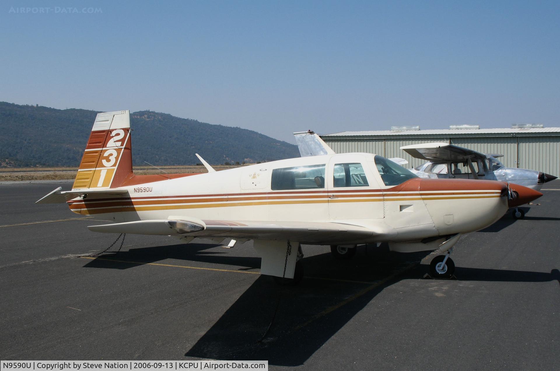 N9590U, 1980 Mooney M20K C/N 25-0498, Locally-based 1980 Mooney M20K @ Maury Rasmussen Field/Calaveras County Airport, San Andreas, CA