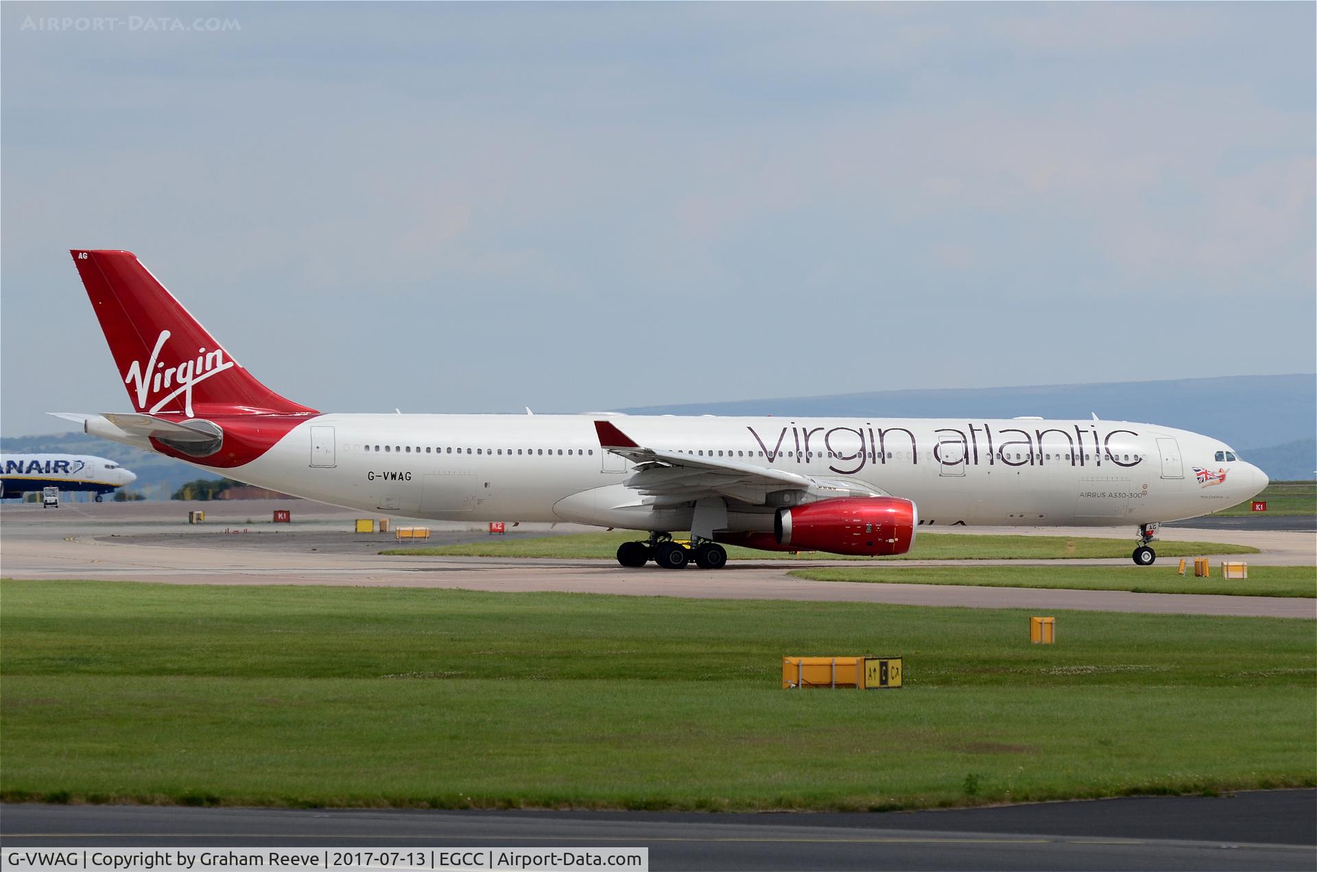 G-VWAG, 2012 Airbus A330-343X C/N 1341, Departing from Manchester.