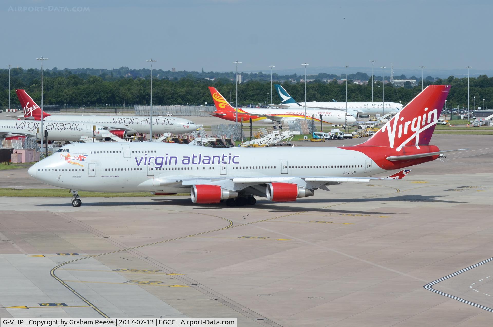 G-VLIP, 2001 Boeing 747-443 C/N 32338, Departing from Manchester.