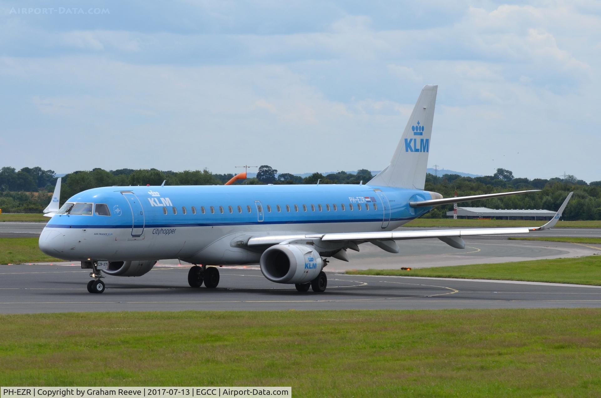 PH-EZR, 2010 Embraer 190LR (ERJ-190-100LR) C/N 19000375, Just landed at Manchester.