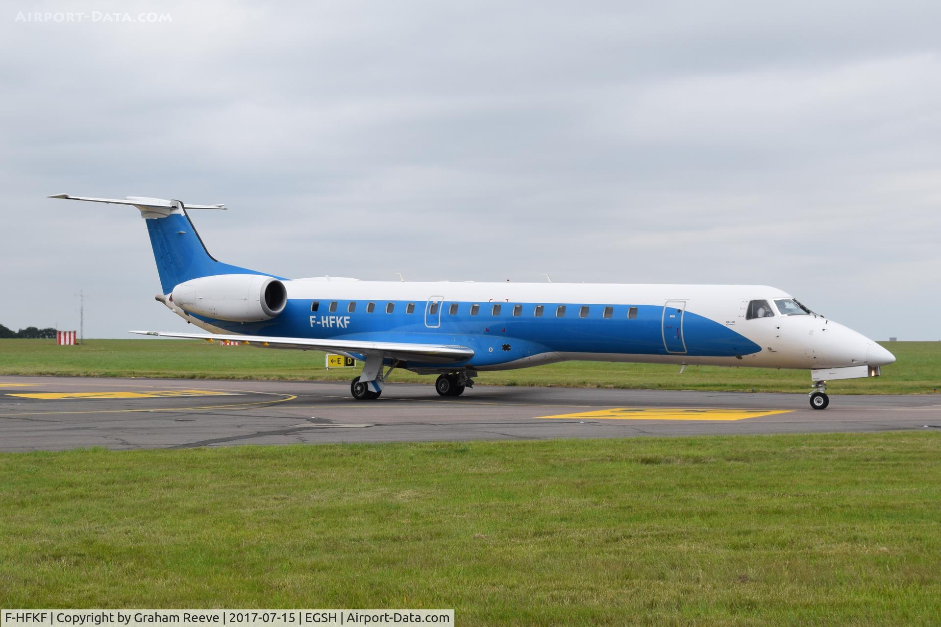 F-HFKF, 2000 Embraer ERJ-145LR (EMB-145LR) C/N 145286, Just landed at Norwich.