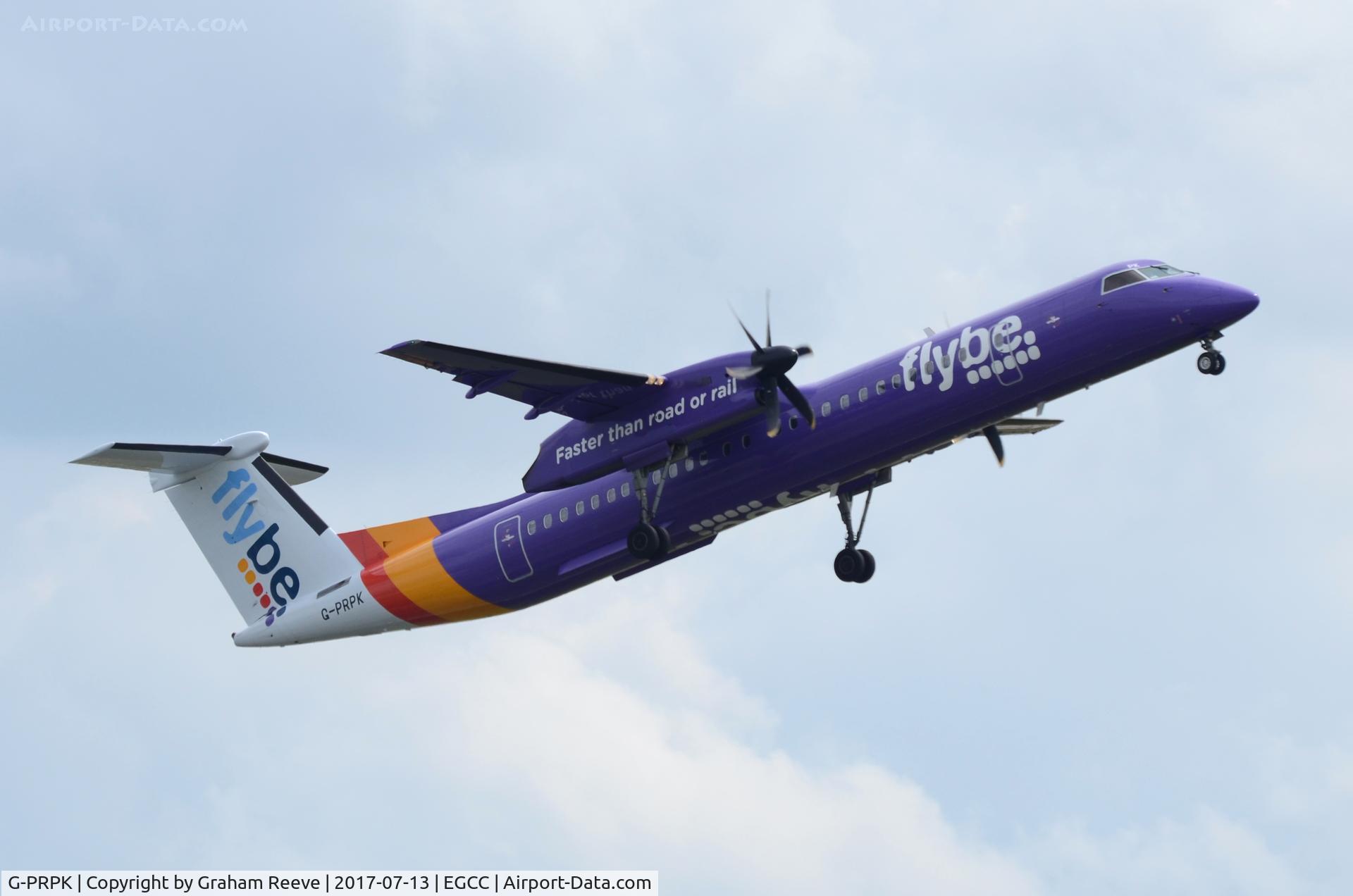 G-PRPK, 2008 Bombardier DHC-8-402 Dash 8 C/N 4203, Departing from Manchester.