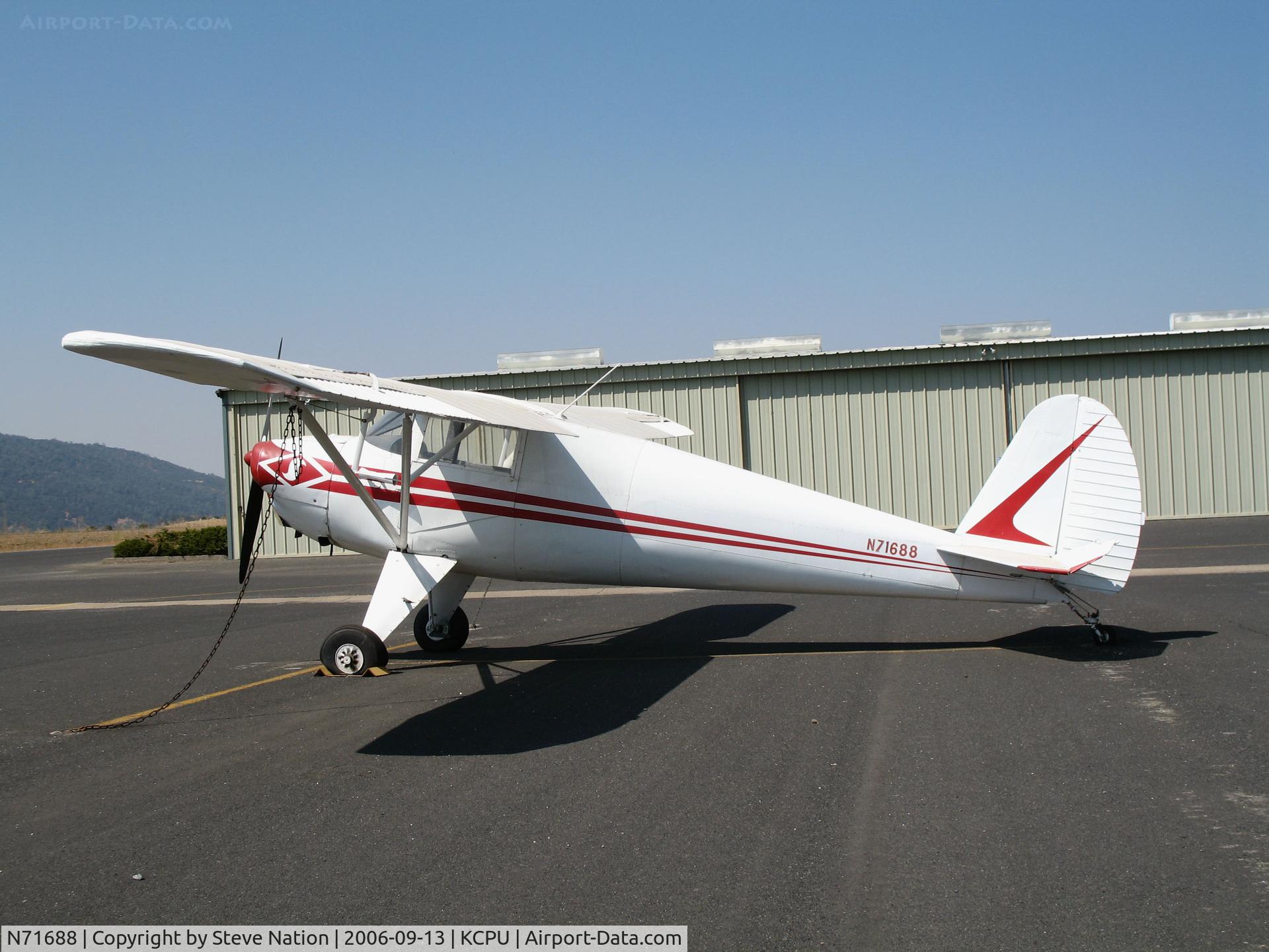 N71688, 1946 Luscombe 8A C/N 3115, Locally-based 1946 Luscombe 8A @ Maury Rasmussen Field/Calaveras County Airport, San Andreas, CA (now registered to owner in Danville, CA)