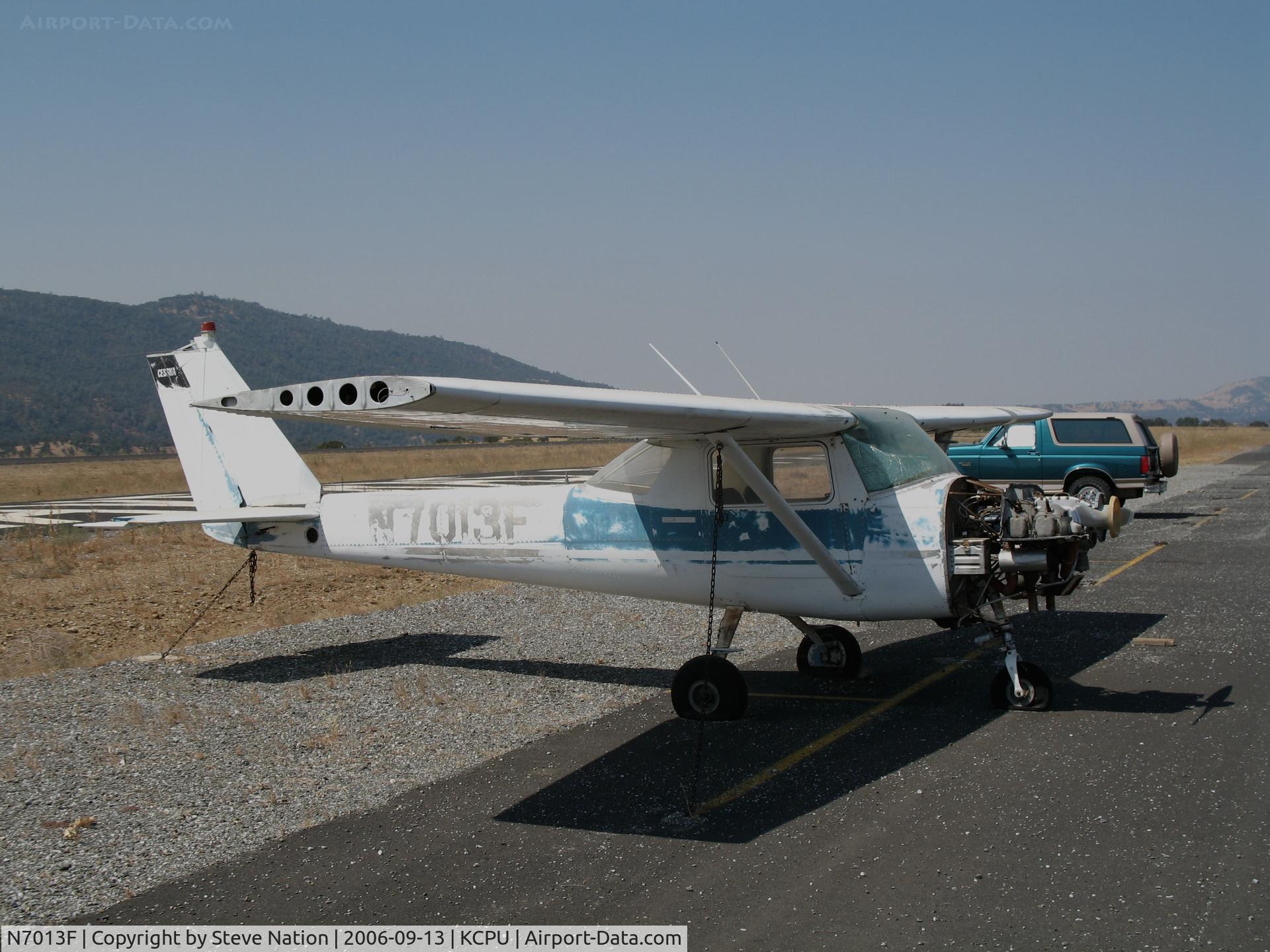 N7013F, 1966 Cessna 150F C/N 15063613, Locally-based 1966 Cessna 150F in poor condition @ Maury Rasmussen Field/Calaveras County Airport, San Andreas, CA (now registered N57SS and restored to owner in San acacia, CO)