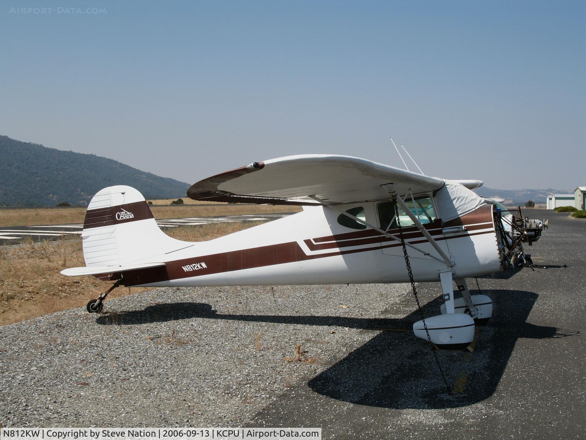 N812KW, 1946 Cessna 140 C/N 8752, Locally-based 1946 Cessna 140 minus engine @ Maury Rasmussen Field/Calaveras County Airport, San Andreas, CA