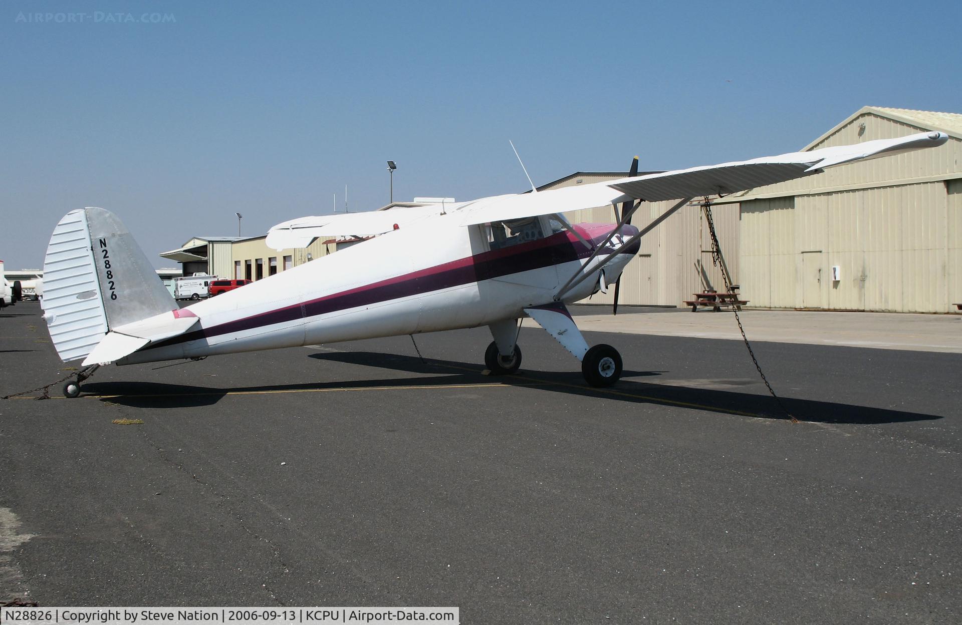 N28826, 1940 Luscombe 8A C/N 1568, 1940 Luscombe 8A visiting @ Maury Rasmussen Field/Calaveras County Airport, San Andreas, CA
