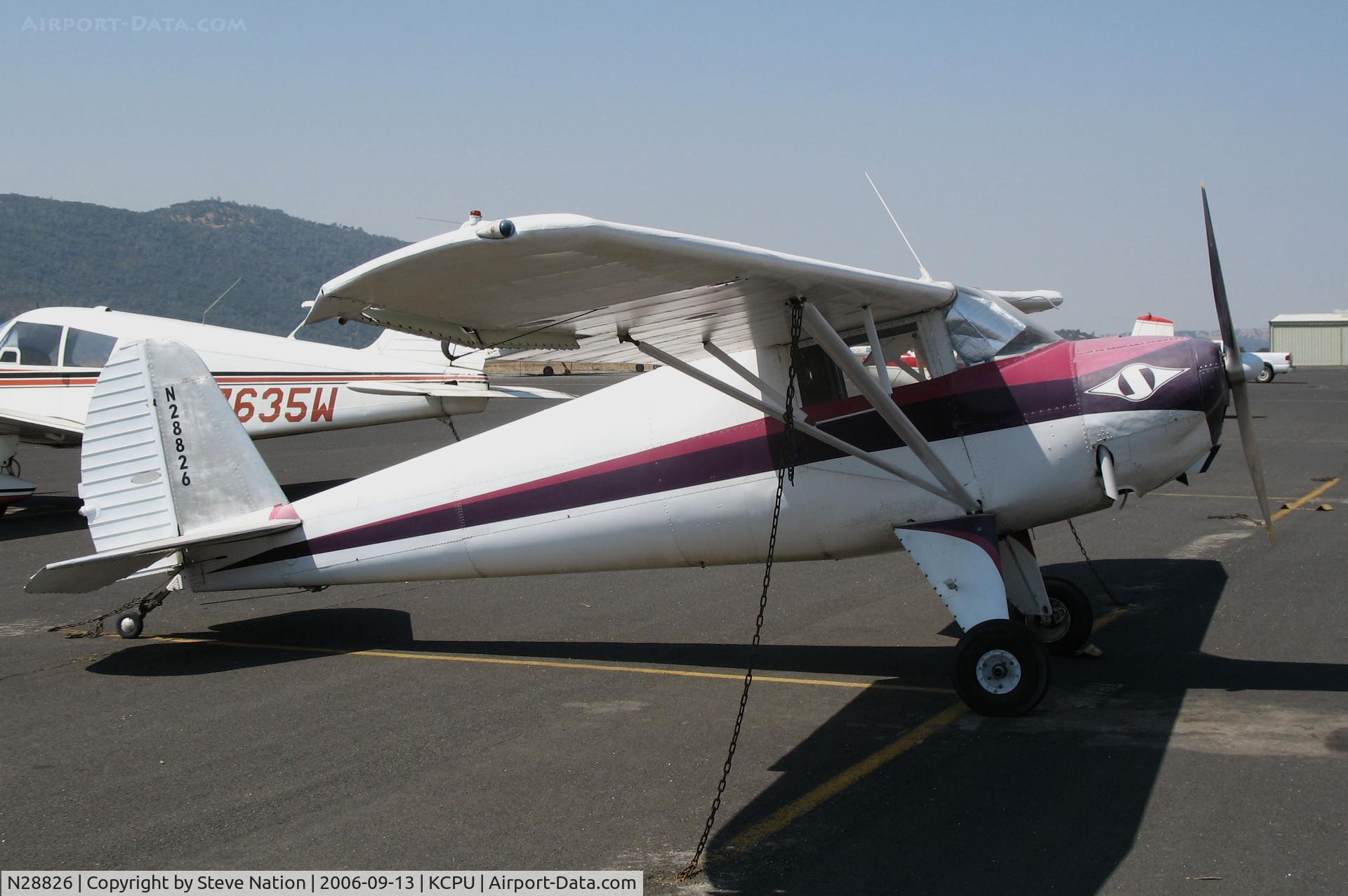 N28826, 1940 Luscombe 8A C/N 1568, 1940 Luscome 8A visiting @ Maury Rasmussen Field/Calaveras County Airport, San Andreas, CA