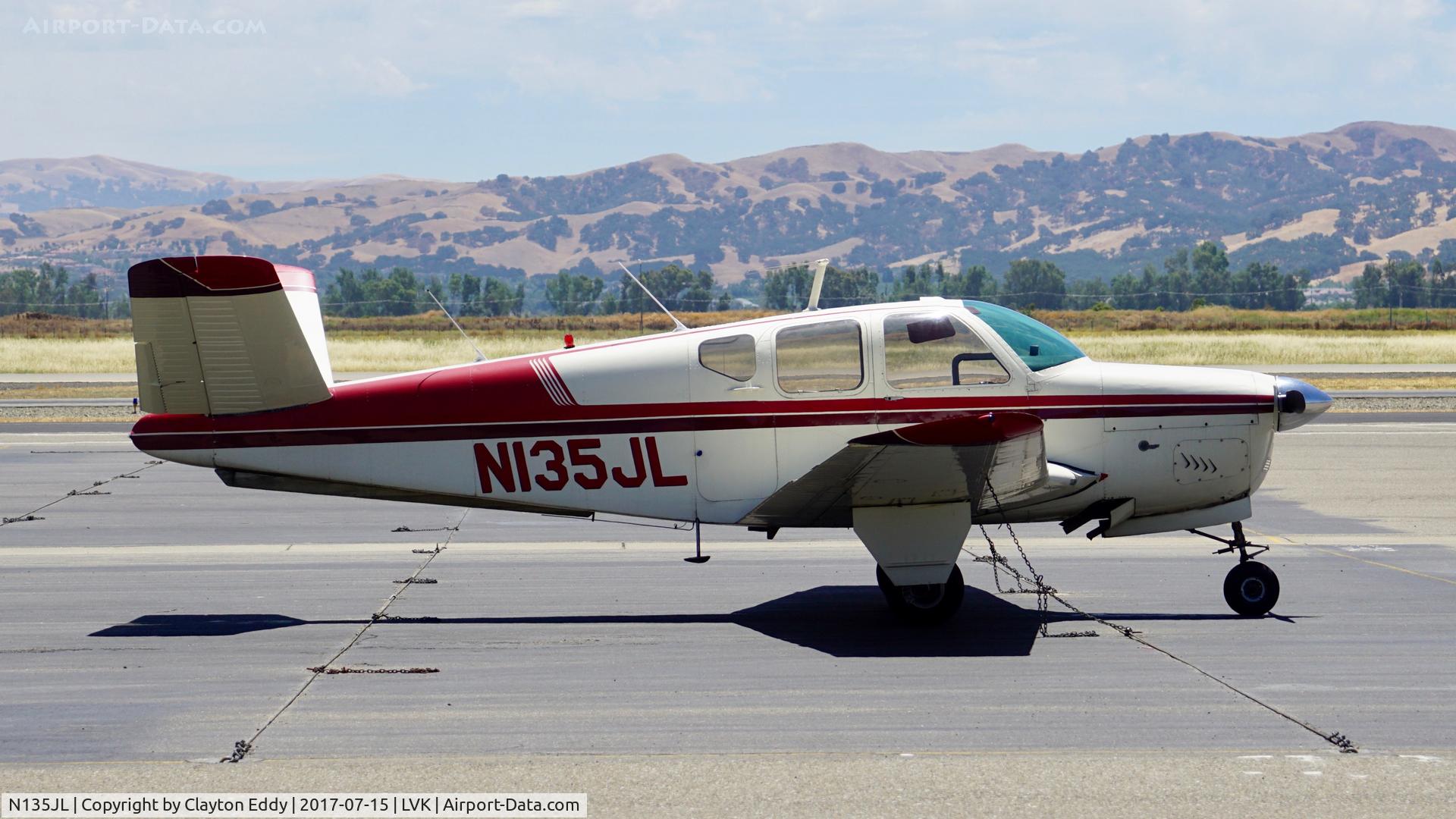 N135JL, 1955 Beech G35 Bonanza C/N D-4419, Livermore Airport California.  2017.