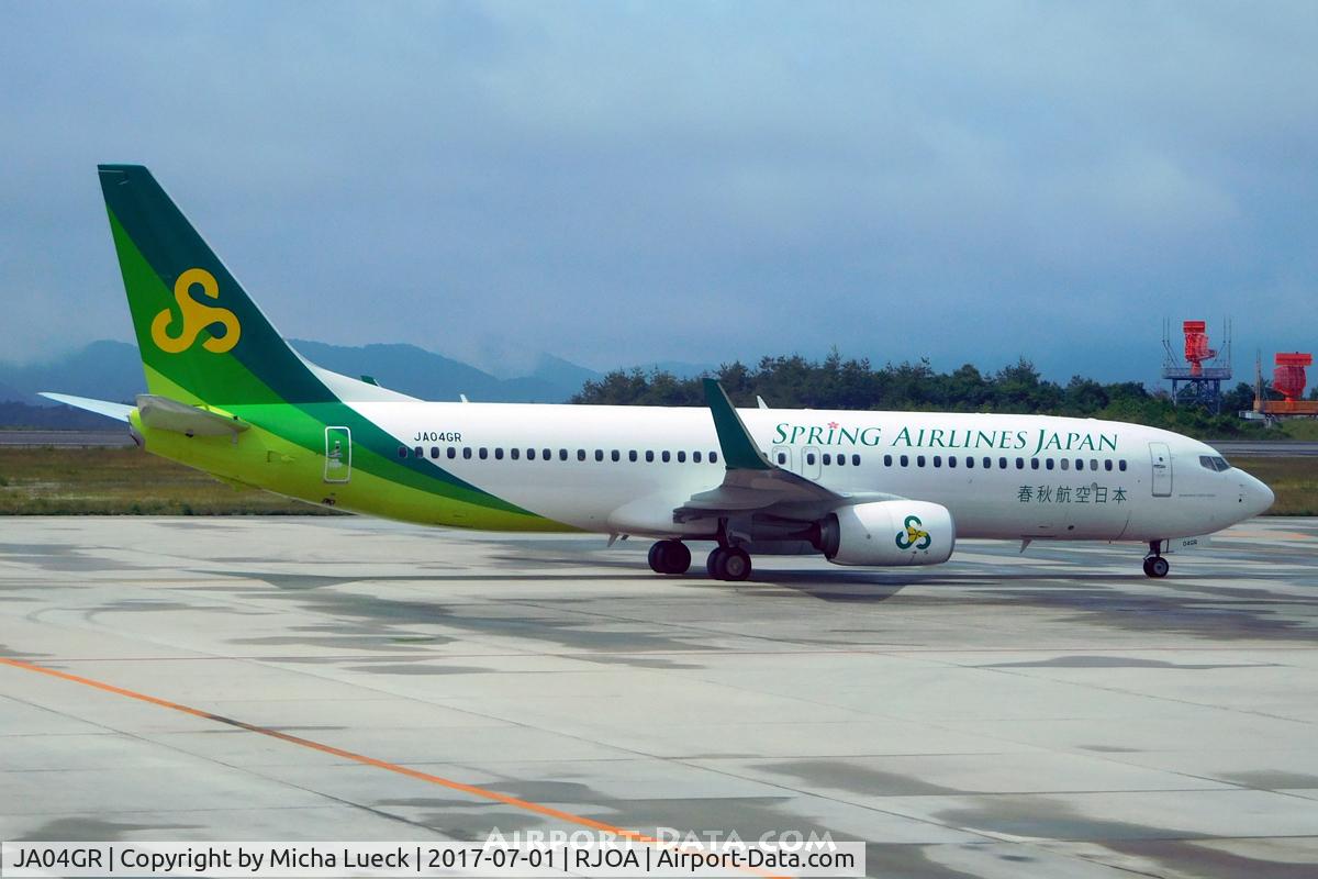 JA04GR, 2016 Boeing 737-8AL C/N 61776, At Hiroshima