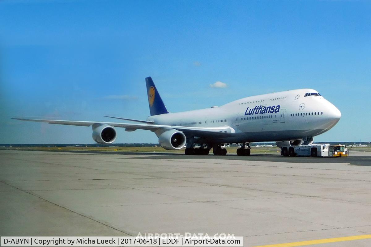D-ABYN, 2014 Boeing 747-830 C/N 37838, At Frankfurt