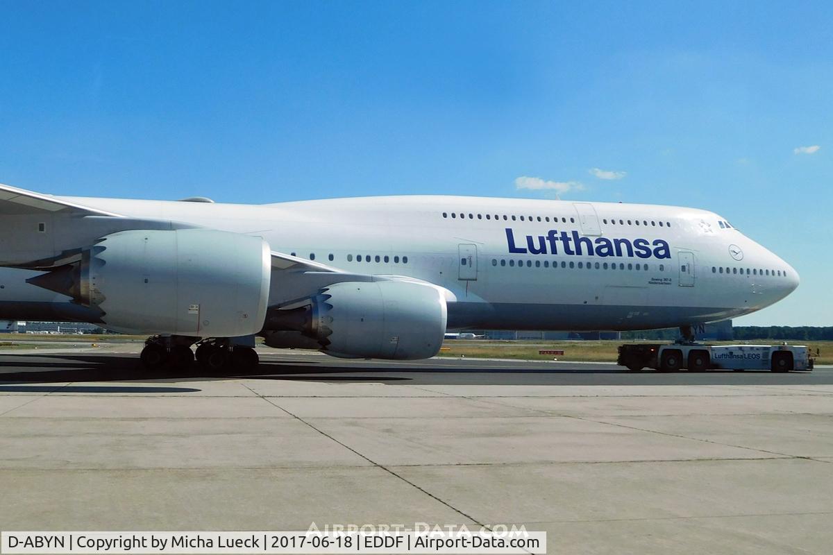D-ABYN, 2014 Boeing 747-830 C/N 37838, At Frankfurt