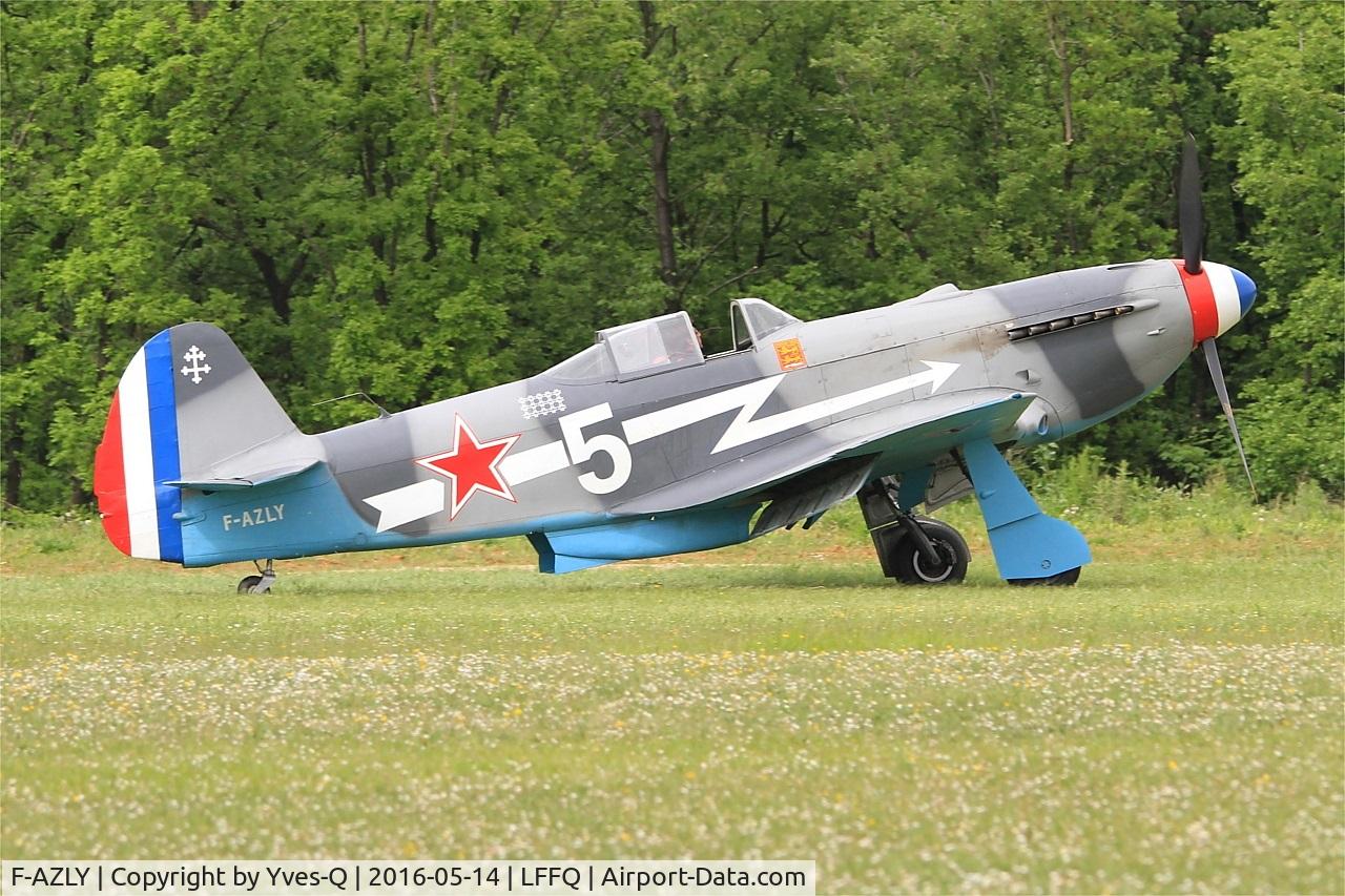 F-AZLY, Yakovlev Yak-3U C/N 172890, Yakovlev Yak-3U, Taxiing to parking area, La Ferté-Alais airfield (LFFQ) Air show 2016