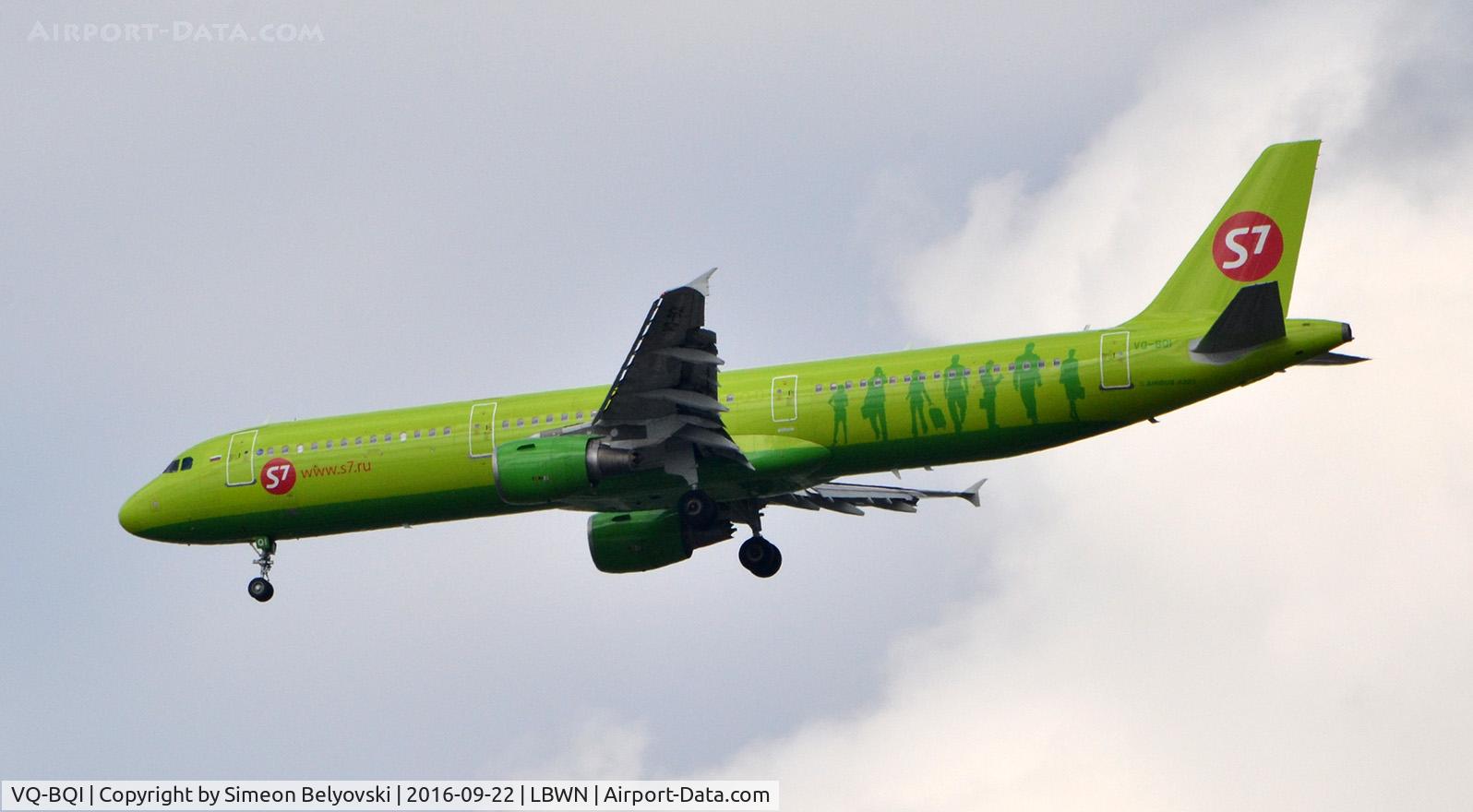 VQ-BQI, 2006 Airbus A321-211 C/N 2726, Landing at Varna airport RWY 27