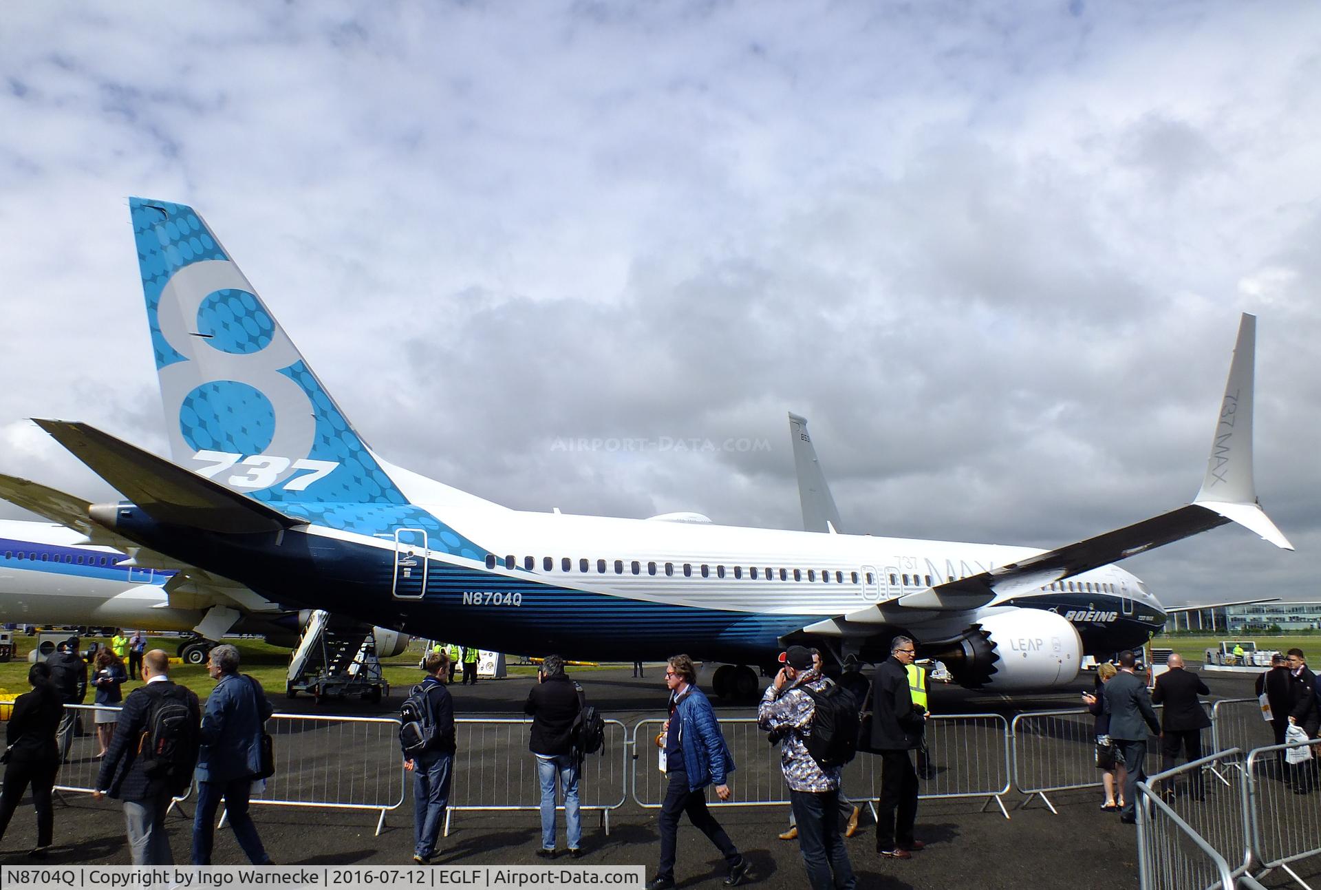 N8704Q, 2016 Boeing 737-8 MAX C/N 36988, Boeing 737-8H4 MAX 8 at Farnborough International 2016