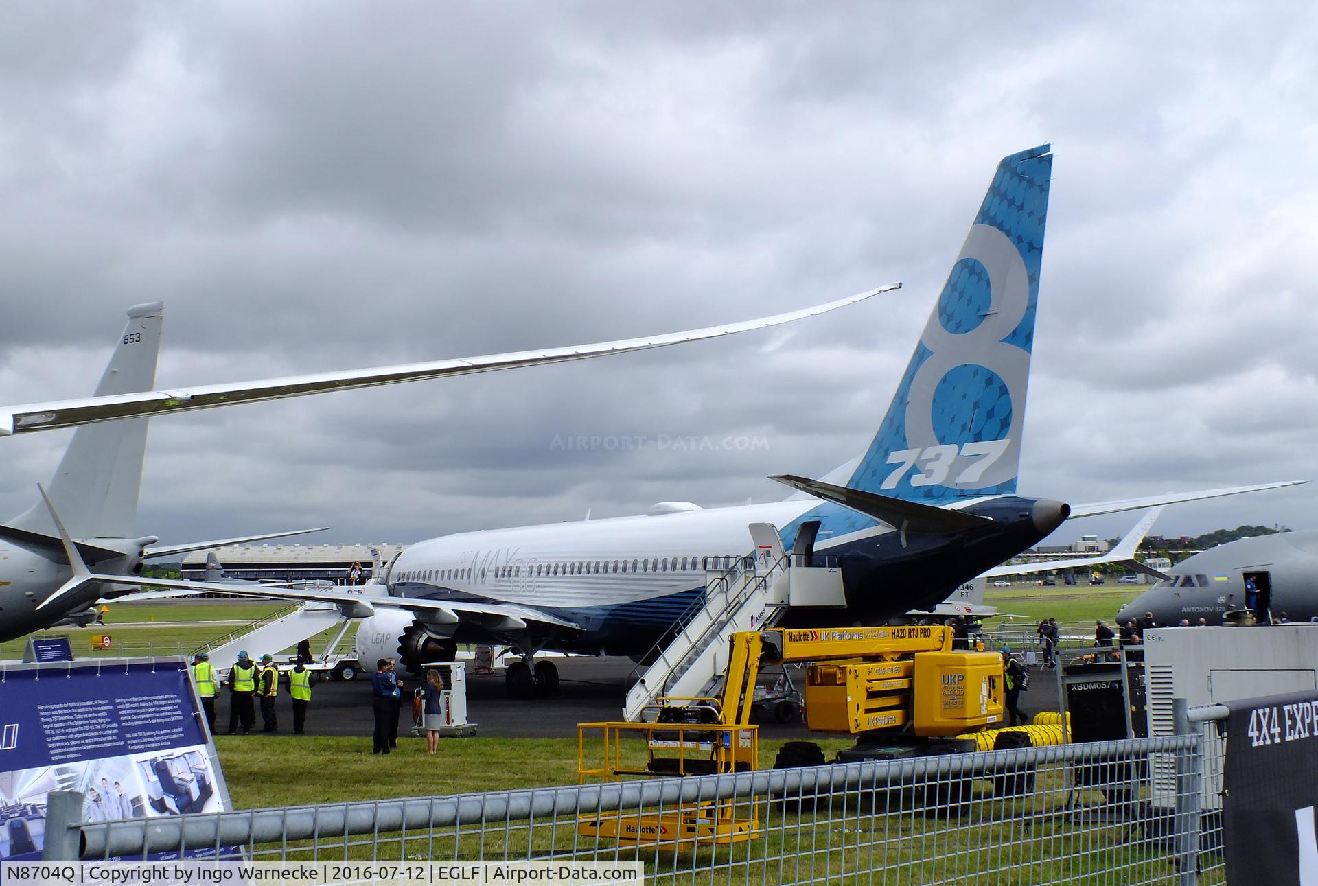N8704Q, 2016 Boeing 737-8 MAX C/N 36988, Boeing 737-8H4 MAX 8 at Farnborough International 2016