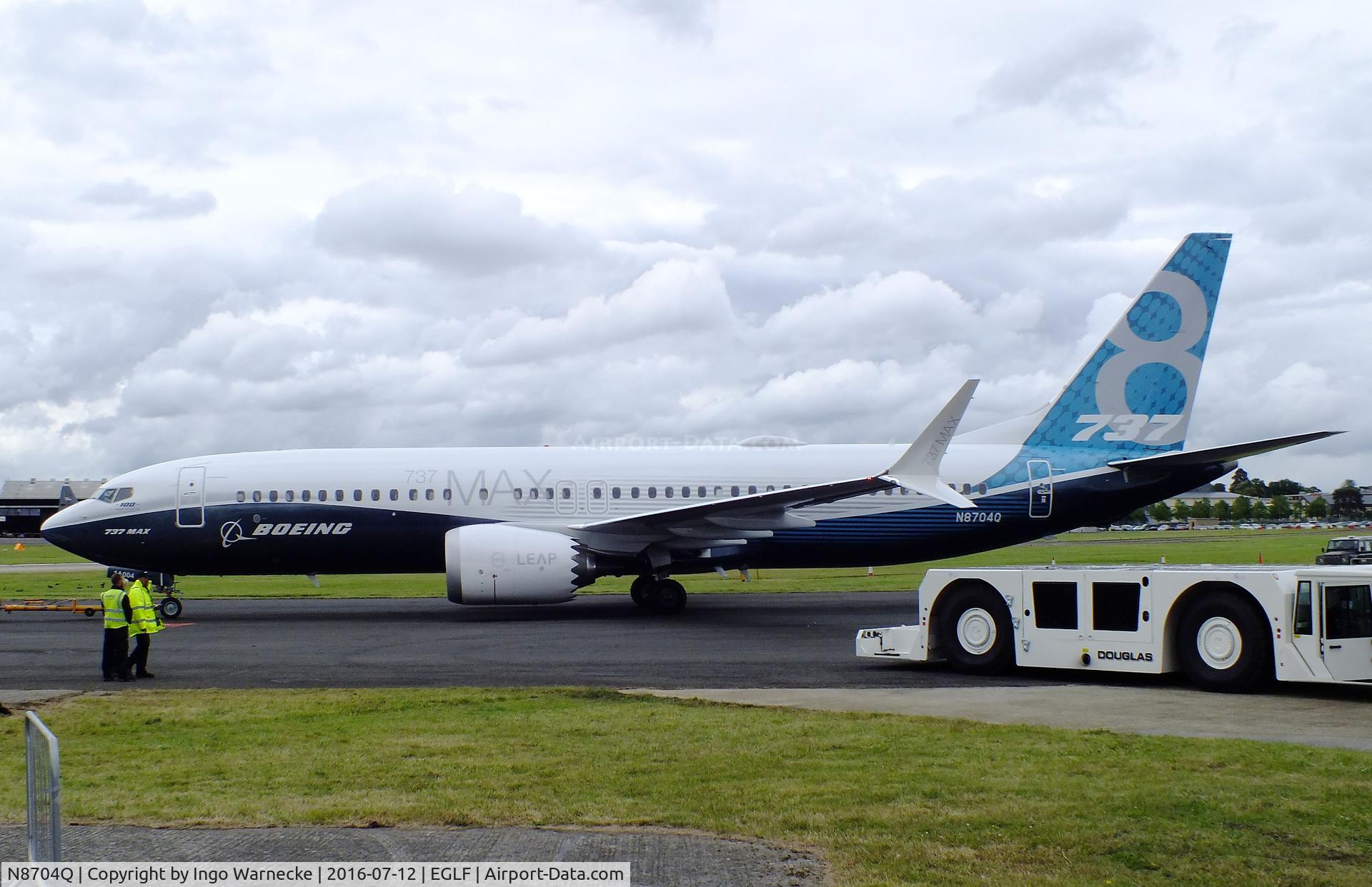 N8704Q, 2016 Boeing 737-8 MAX C/N 36988, Boeing 737-8H4 MAX 8 at Farnborough International 2016