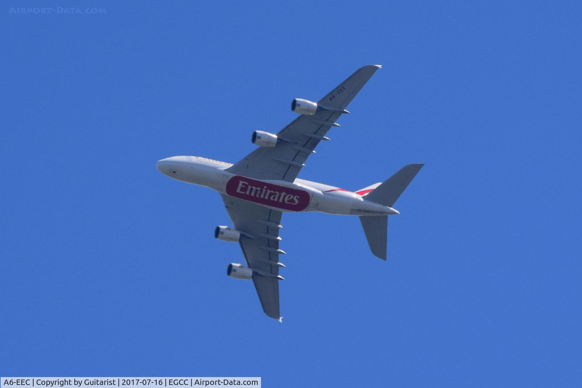 A6-EEC, 2012 Airbus A380-861 C/N 110, Departing Manchester