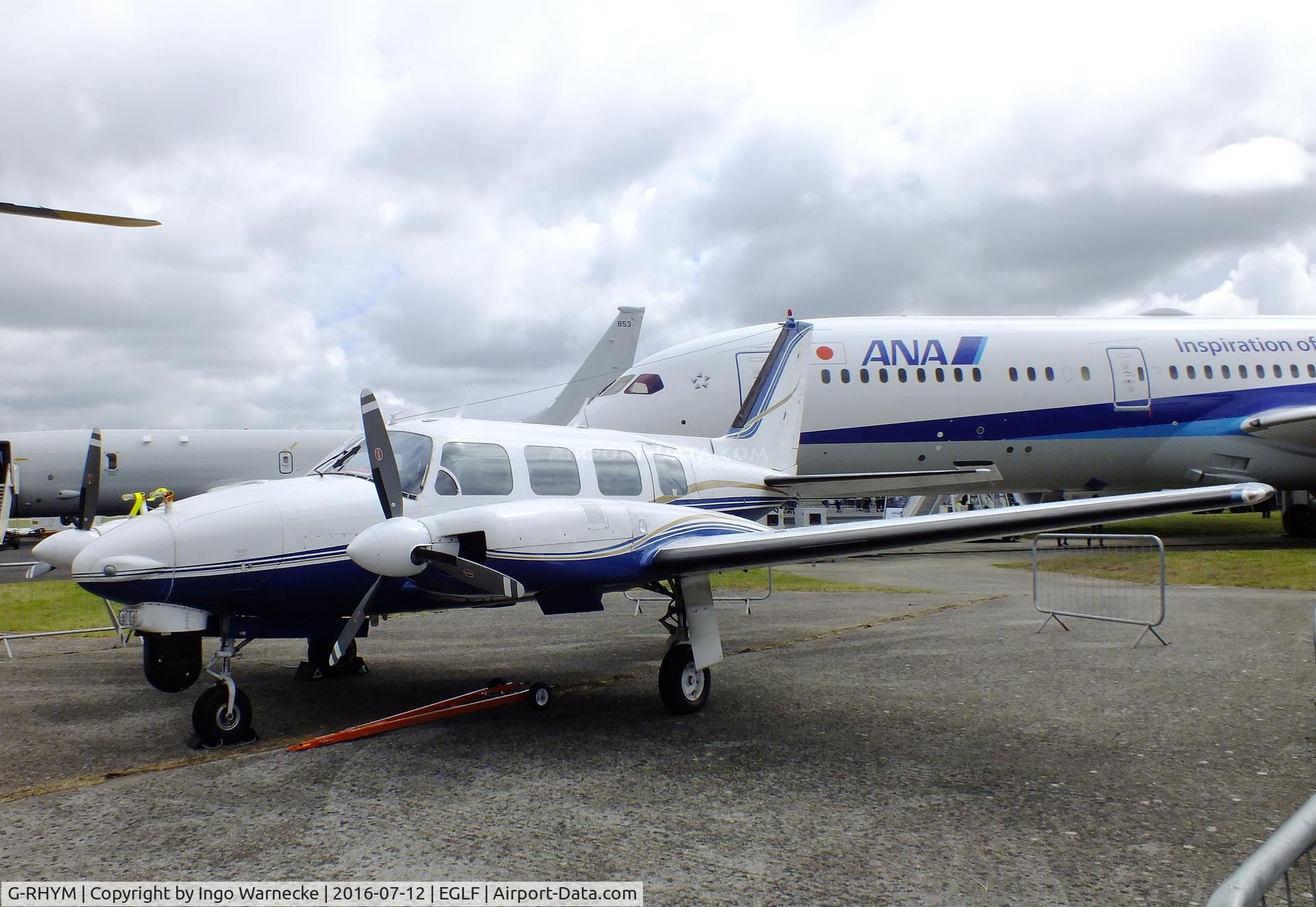 G-RHYM, 1972 Piper PA-31-310 Navajo C/N 31-815, Piper PA-31-310 Navajo of 2Excel Aviation at Farnborough International 2016