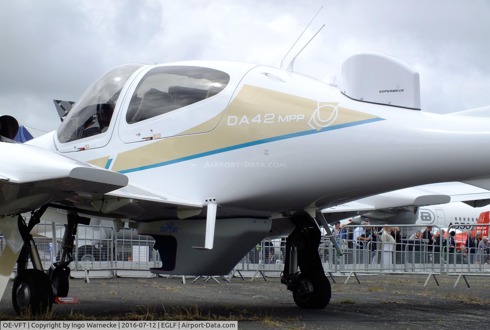 OE-VFT, Diamond DA-42 NG Turbo Twin Star C/N 42.379, Diamond DA-42MPP Pandion at Farnborough International 2016