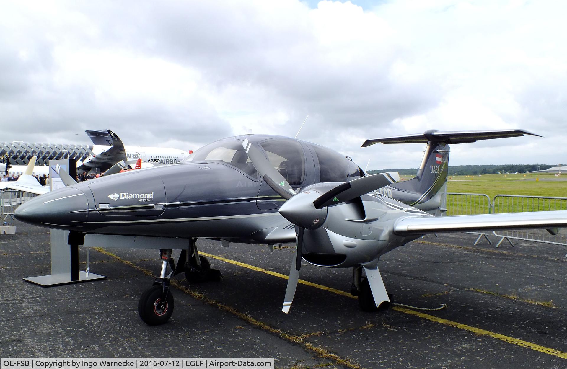 OE-FSB, 2016 Diamond DA-62 C/N 62.007, Diamond DA-62 at Farnborough International 2016