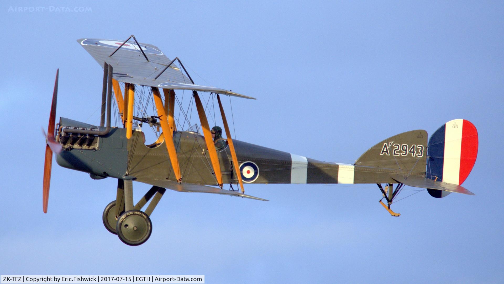 ZK-TFZ, Royal Aircraft Factory BE-2e Replica C/N 753, a. A'2943 in display mode at the Evening Airshow, The Shuttleworth Collection, July, 2017