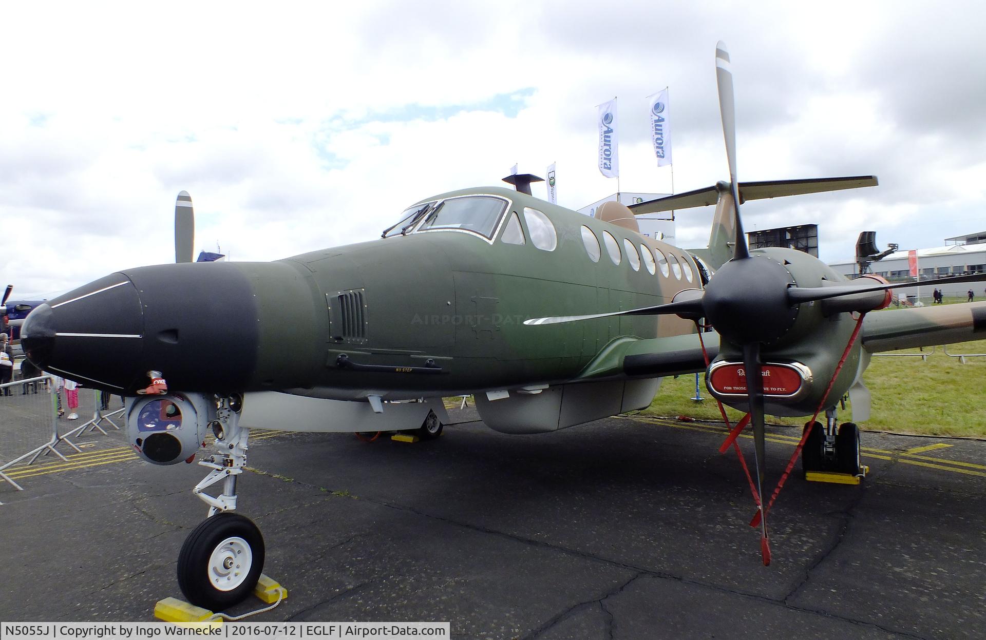N5055J, 2013 Beechcraft 350ER King Air (B300) C/N FL-855, Beechcraft B300 King Air L3 SPYDR at Farnborough International 2016