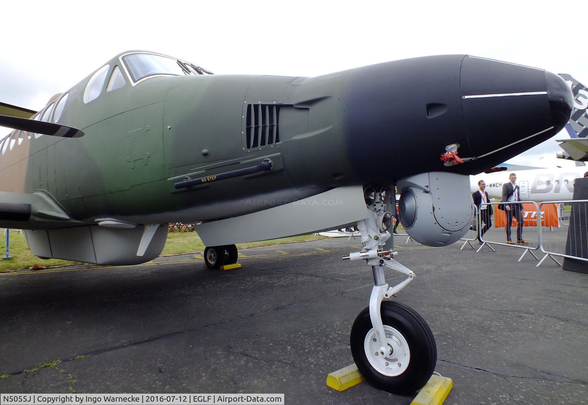 N5055J, 2013 Beechcraft 350ER King Air (B300) C/N FL-855, Beechcraft B300 King Air L3 SPYDR at Farnborough International 2016