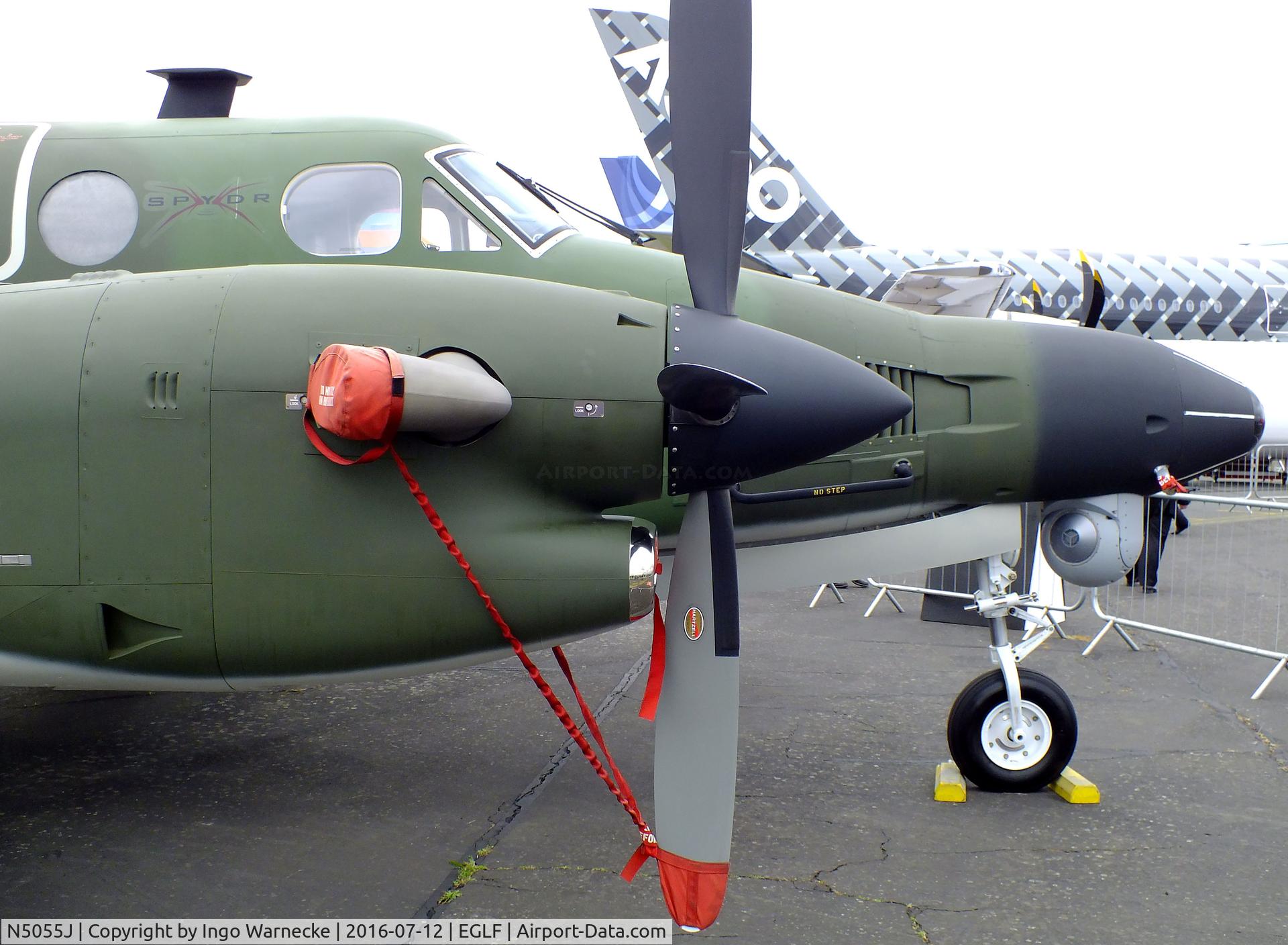 N5055J, 2013 Beechcraft 350ER King Air (B300) C/N FL-855, Beechcraft B300 King Air L3 SPYDR at Farnborough International 2016