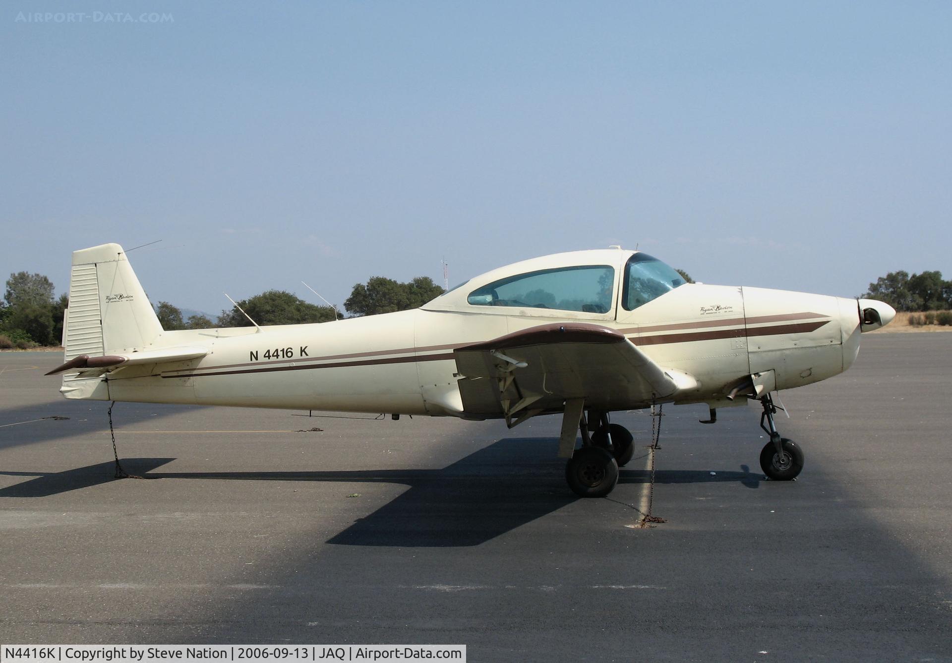 N4416K, 1948 Ryan Navion C/N NAV-4-1416, Locally-based 1948 Ryan NAVION @ Westover Field/Amador County Airport, Jackson, CA (now with MMJ Group, LLC Abbeville, LA)