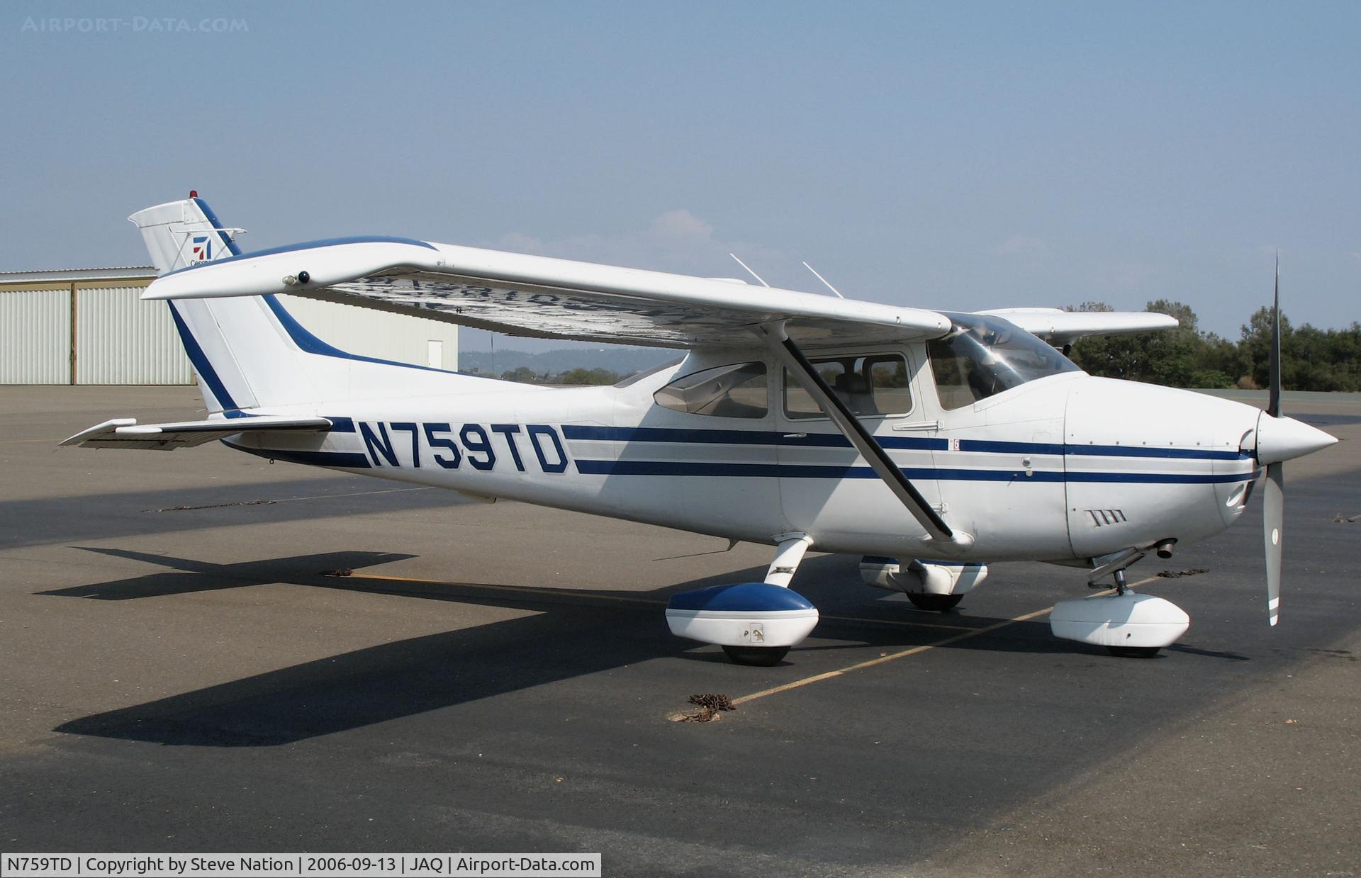 N759TD, 1978 Cessna 182Q Skylane C/N 18266239, Vista Pacific Commercial (Oceanside, CA) visiting @ Westover Field/Amador County Airport, Jackson, CA