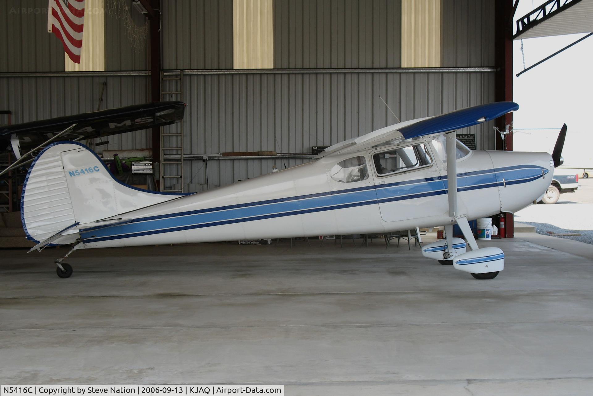 N5416C, 1950 Cessna 170A C/N 19450, Locally-based 1960 Cessna 170A in hangar @ Westover Field/Amador County Airport, Jackson, CA