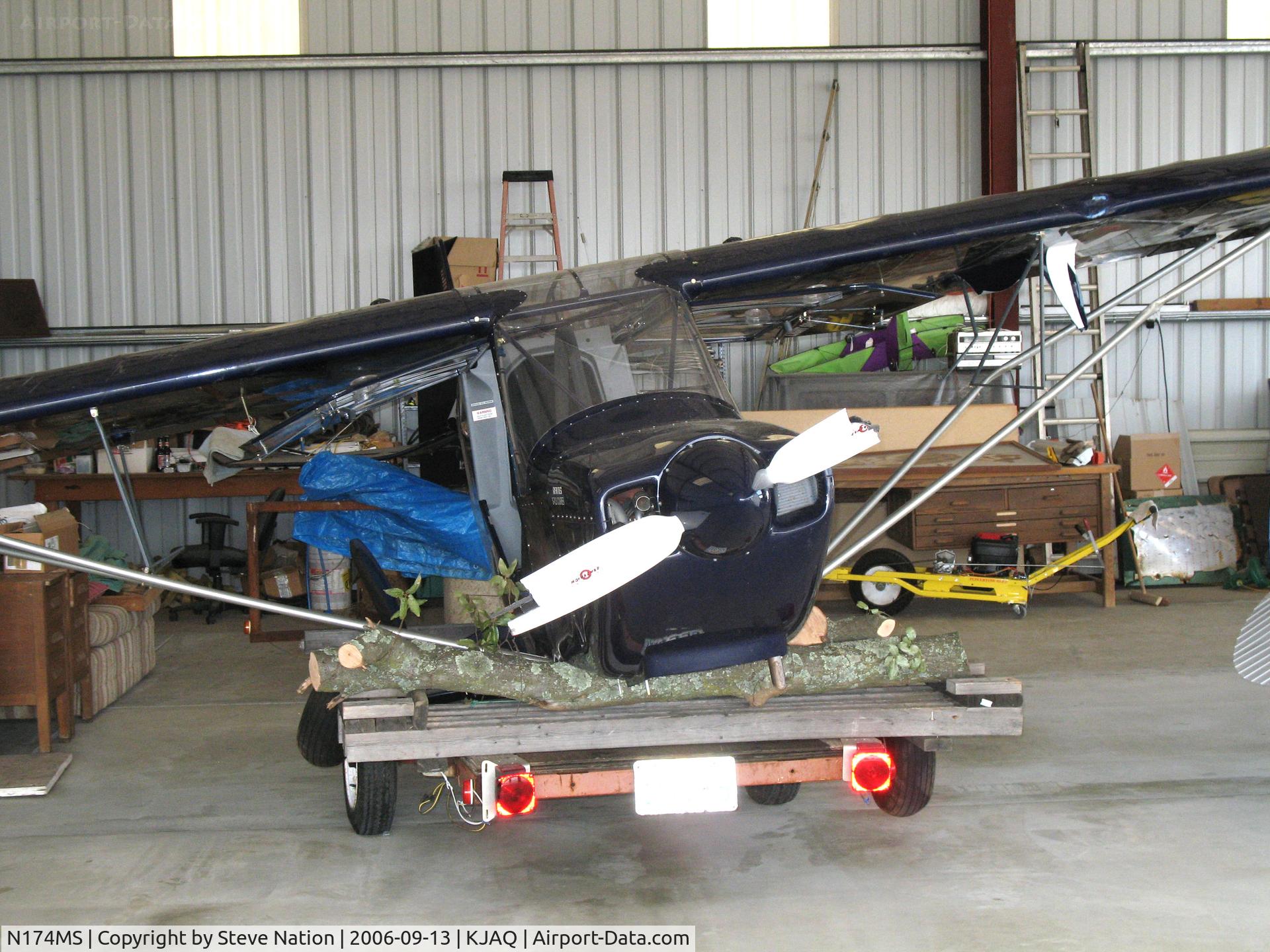 N174MS, 2006 Rans S-7LS Courier C/N 0705409, Locally-based 2006 RANS S-7LS Courier homebuilt in hangar @ Westover Field/Amador County Airport, Jackson, CA (involved in some kind of accident and now deregistered)
