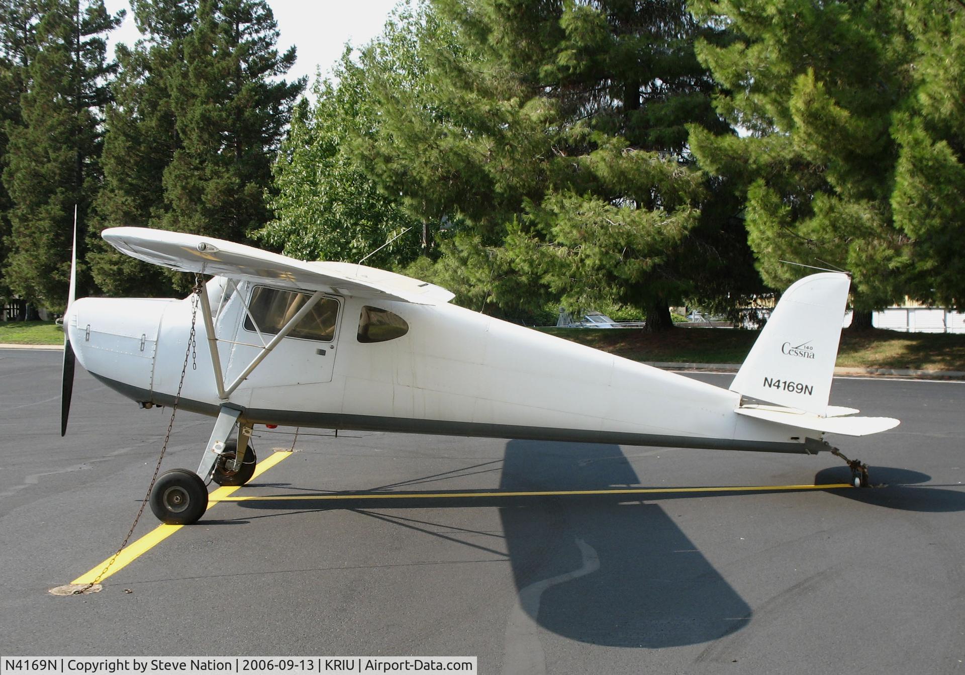 N4169N, 1947 Cessna 140 C/N 13640, Locally-based 1947 Cessna 140 minus rudder @ Rancho Murieta, CA