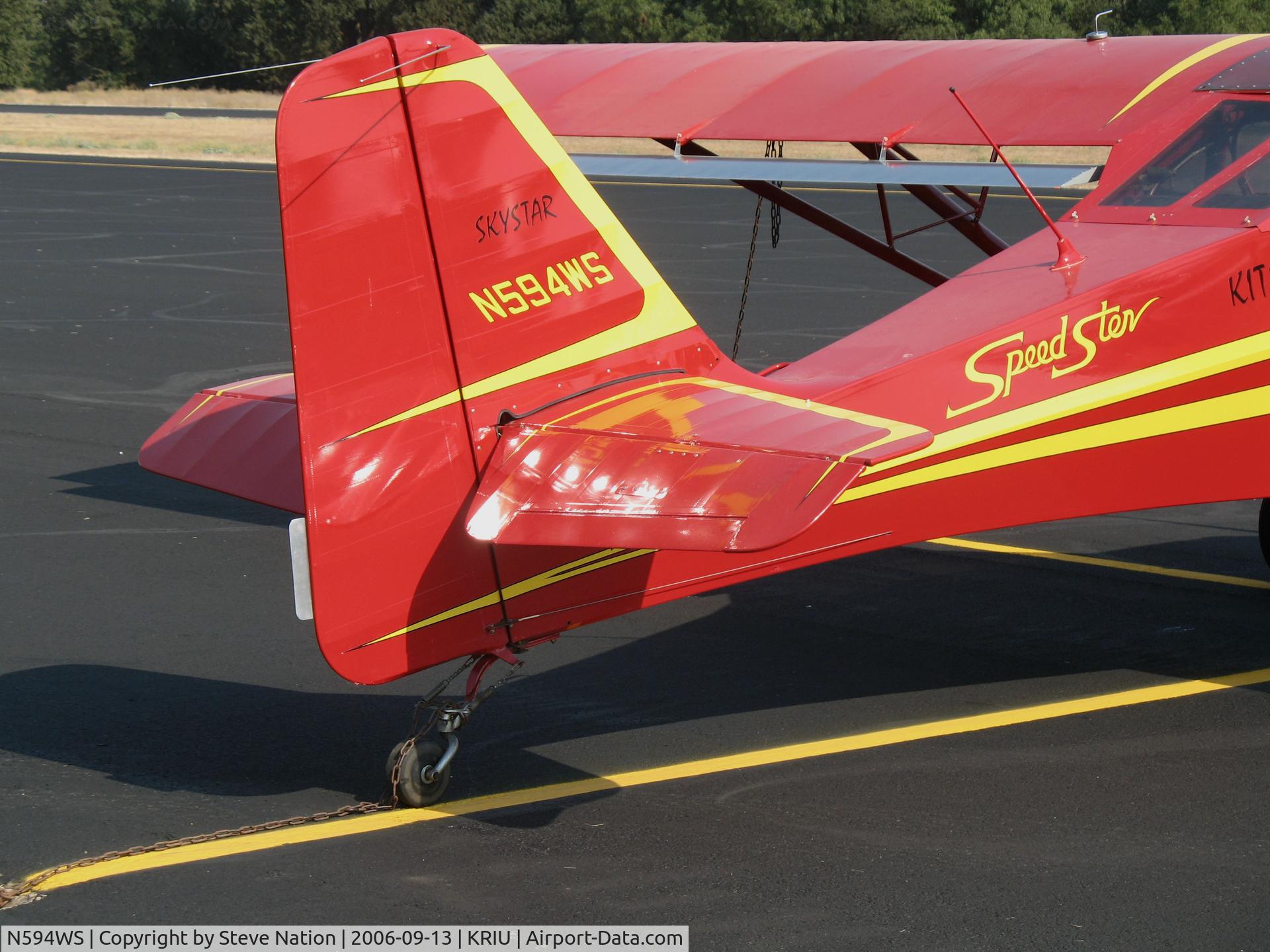 N594WS, 1994 Skystar Kitfox Series 5 Speedster C/N EBS 005, Locally-based 1994 Skystar Kitfox Series 5 Speedster (CLOSE-UP of TAIL) @ Rancho Murieta, CA