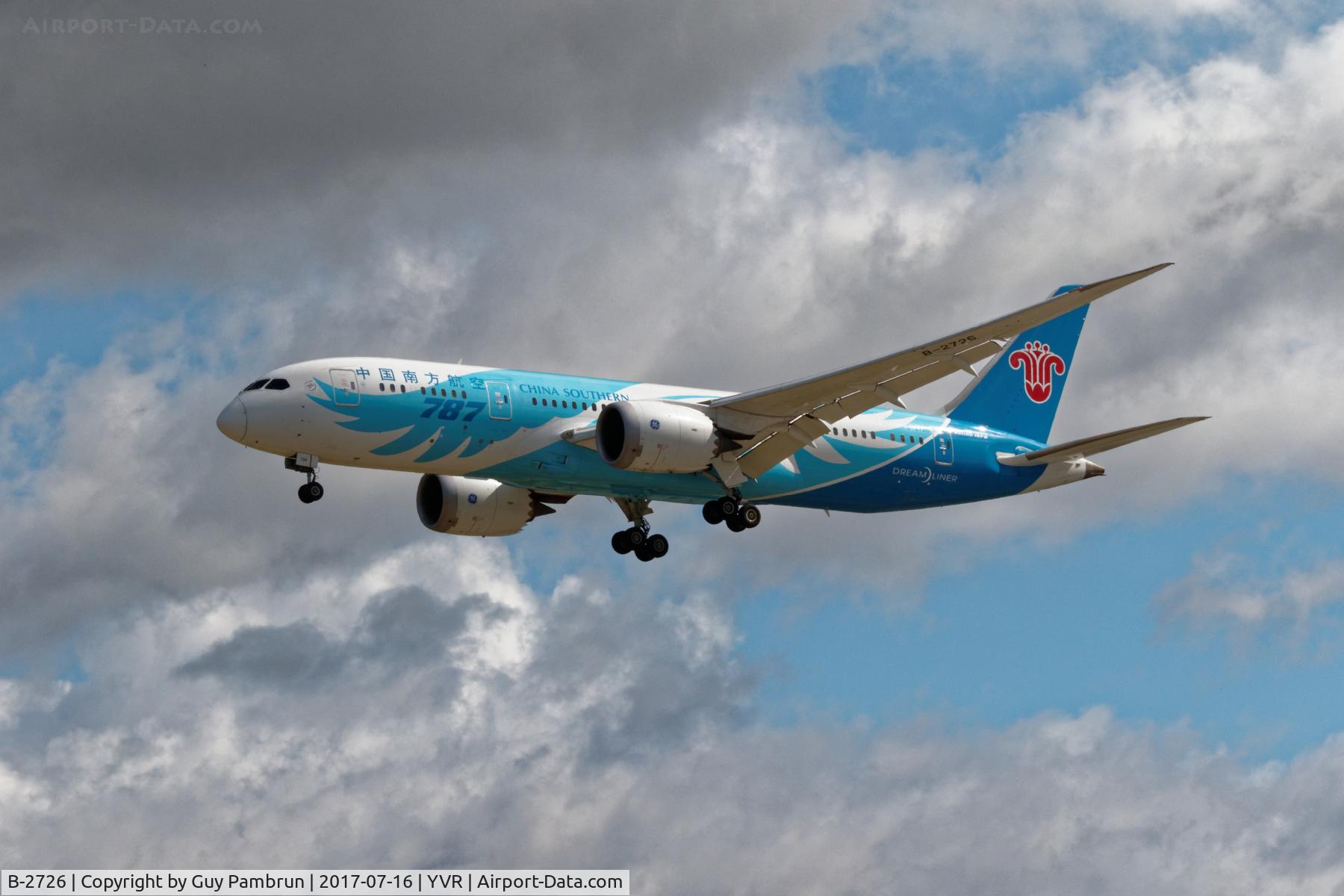 B-2726, 2011 Boeing 787-8 Dreamliner C/N 34924, Landing