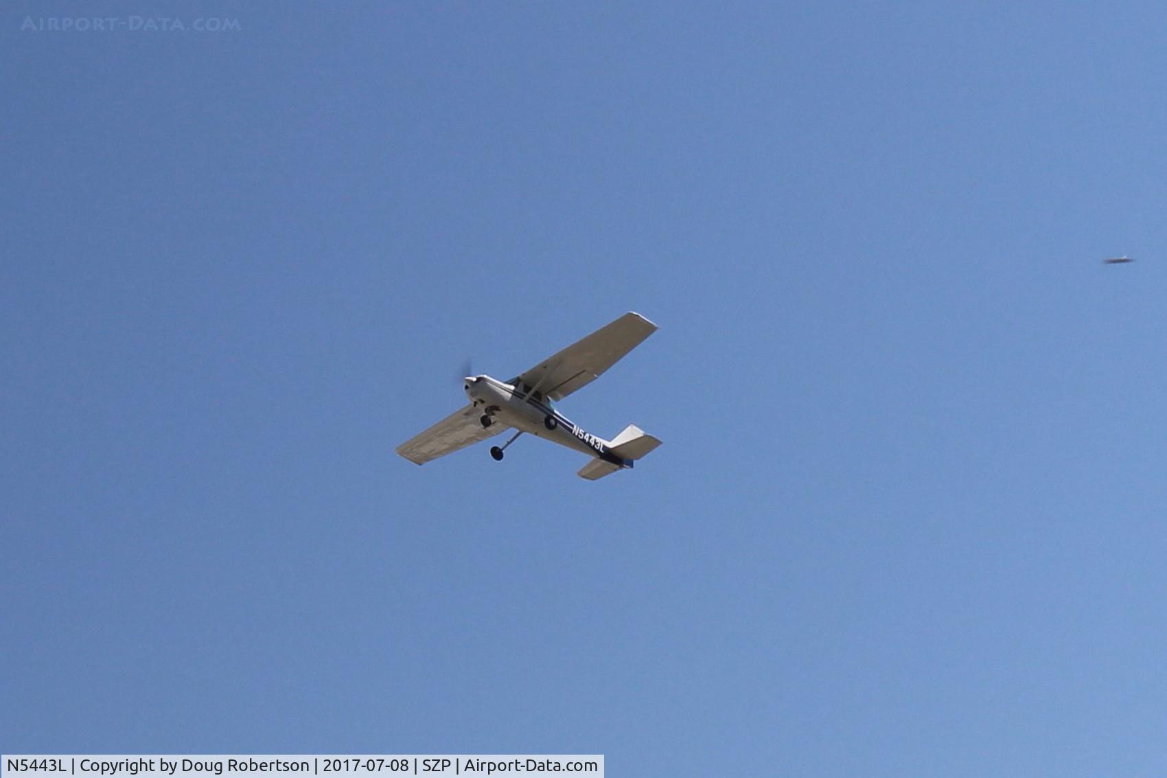 N5443L, 1980 Cessna 152 C/N 15284315, 1980 Cessna 152, Lycoming O-235 115 Hp, another takeoff climb Rwy 22