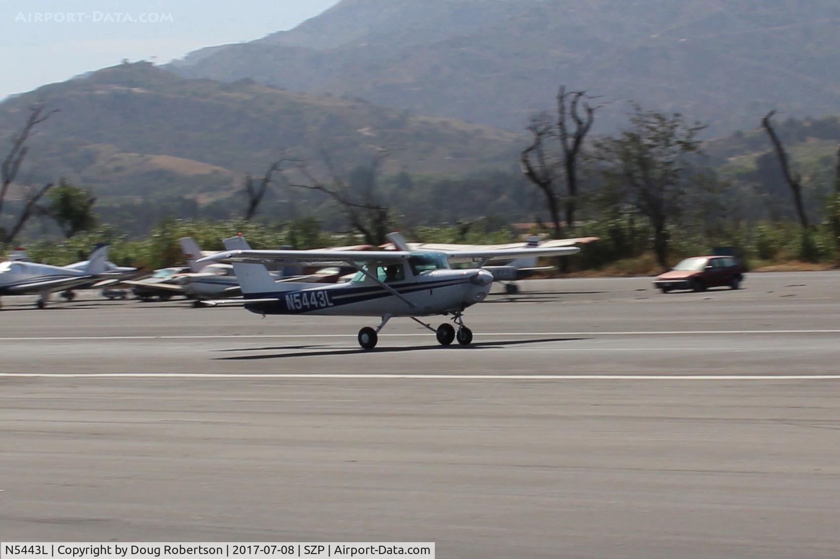 N5443L, 1980 Cessna 152 C/N 15284315, 1980 Cessna 152, Lycoming O-235 115 Hp, takeoff roll Rwy 22