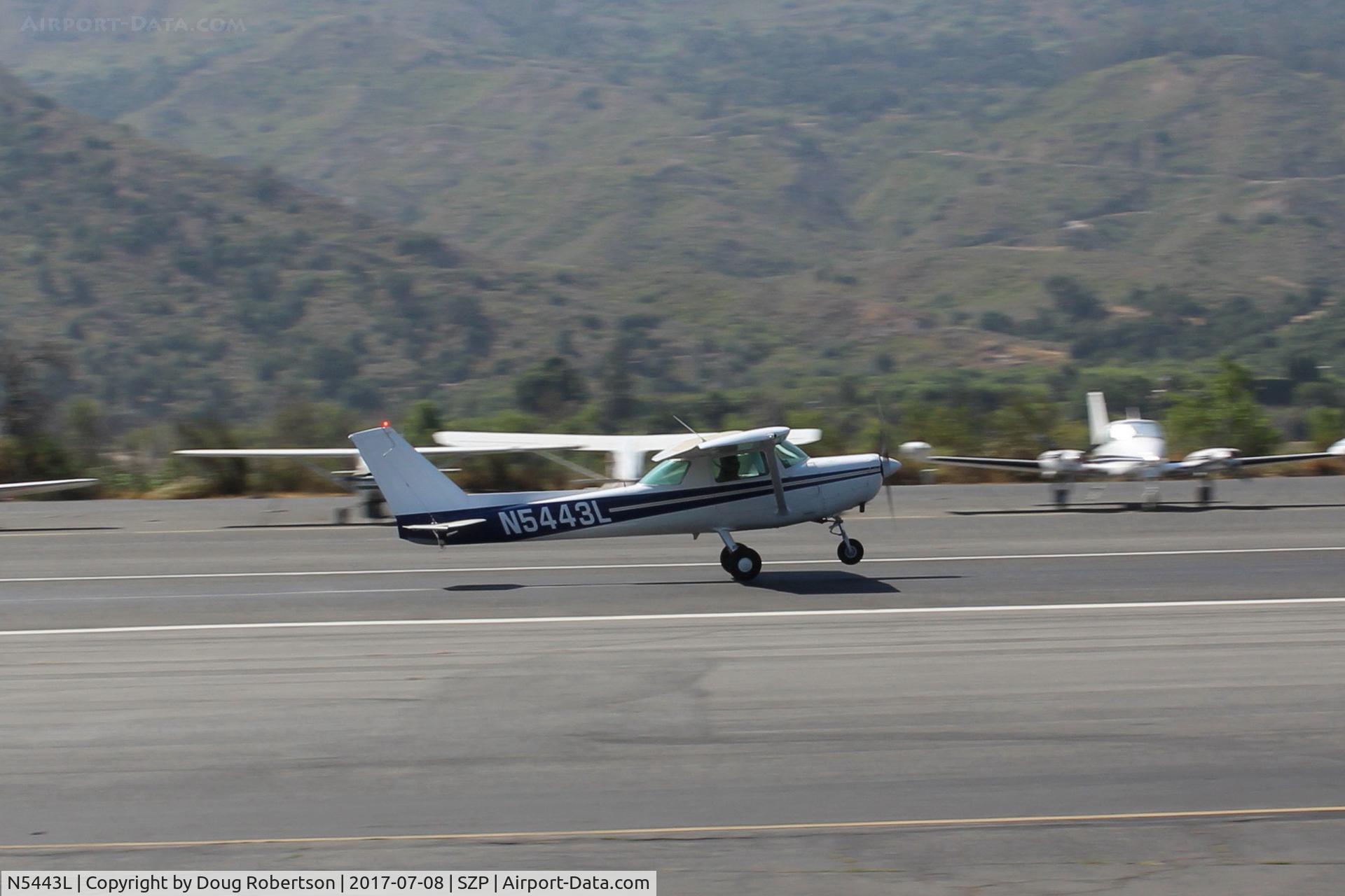 N5443L, 1980 Cessna 152 C/N 15284315, 1980 Cessna 152, Lycoming O-235 115 Hp, pattern work today on active runway 22
