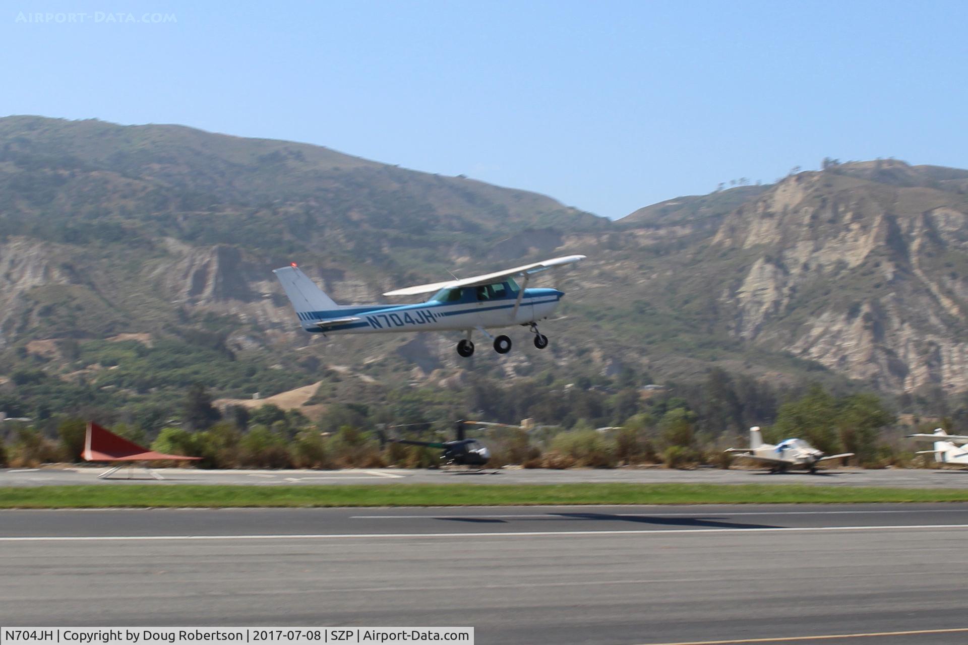 N704JH, 1976 Cessna 150M C/N 15078644, 1976 Cessna 150M, Continental O-200 100 Hp, takeoff climb Rwy 22