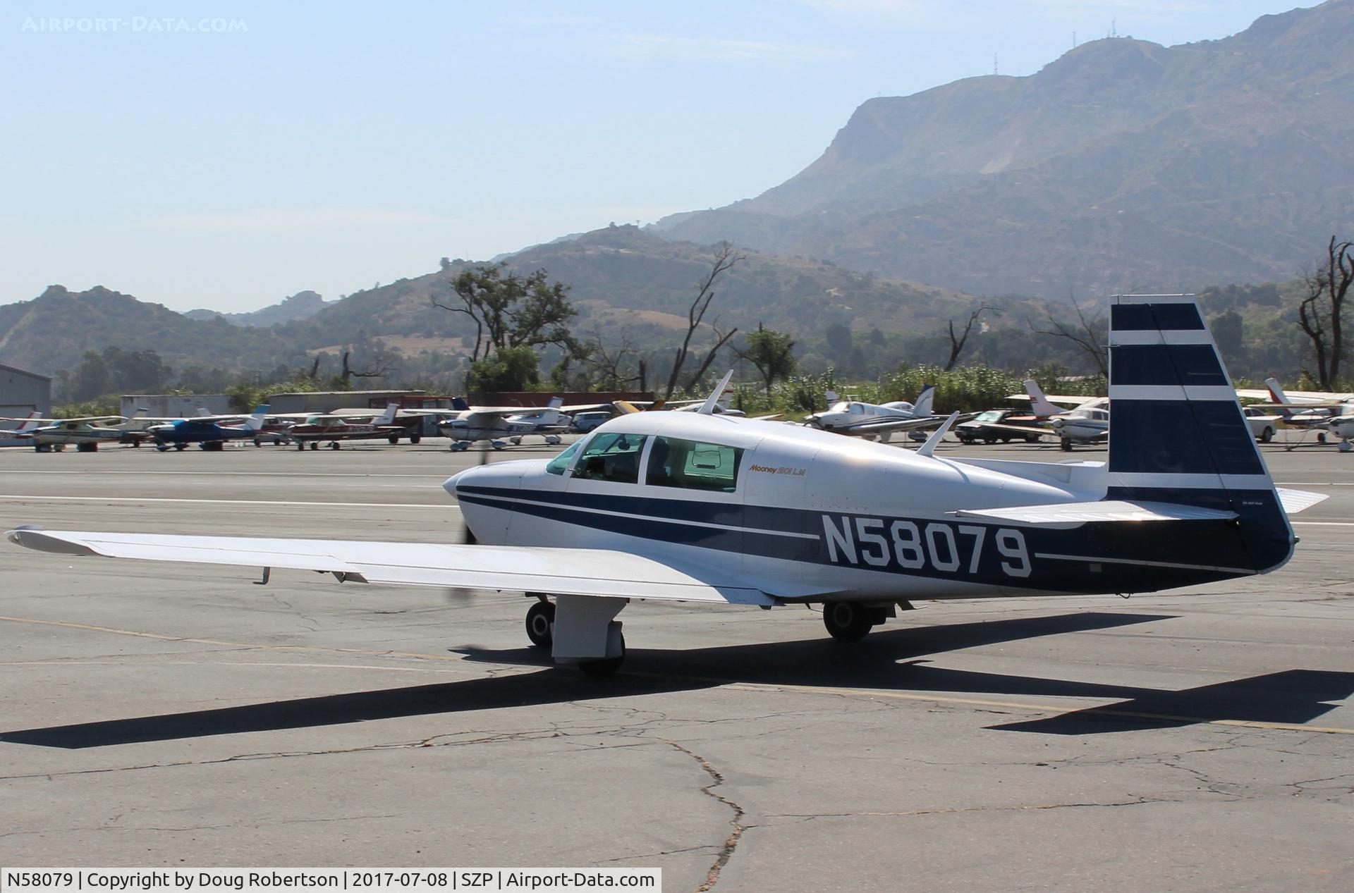 N58079, Mooney M20J 201 C/N 24-1638, 1987 Mooney M20J 201LM (Lean Machine), Lycoming I0-360-A3B6D 200 Hp, taxi to Rwy 22