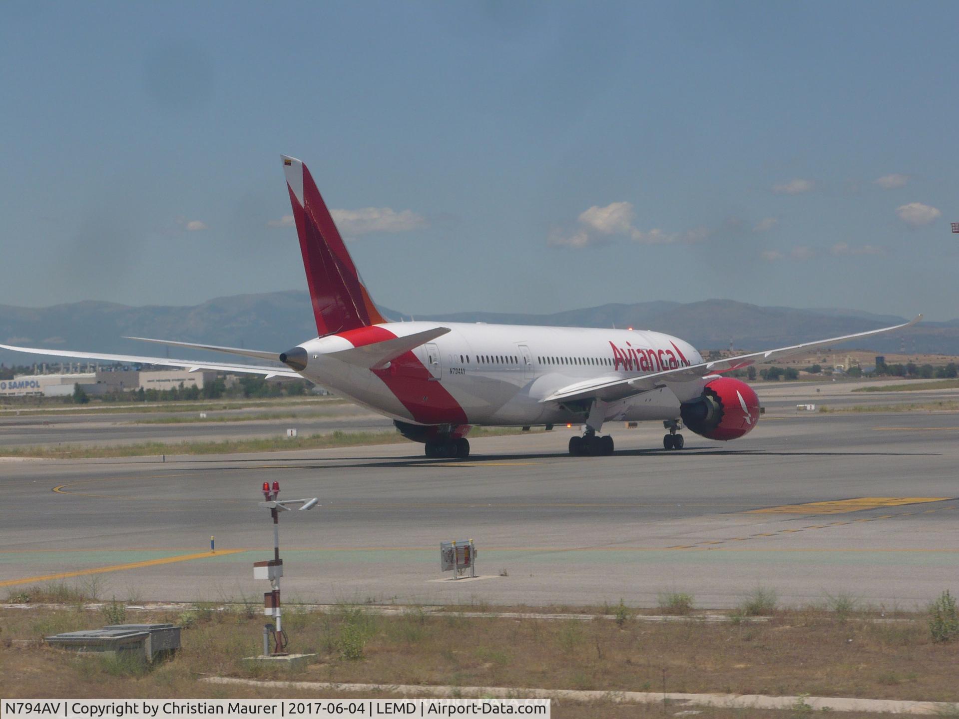 N794AV, 2017 Boeing 787-8 Dreamliner C/N 39406, Avianca 787-8