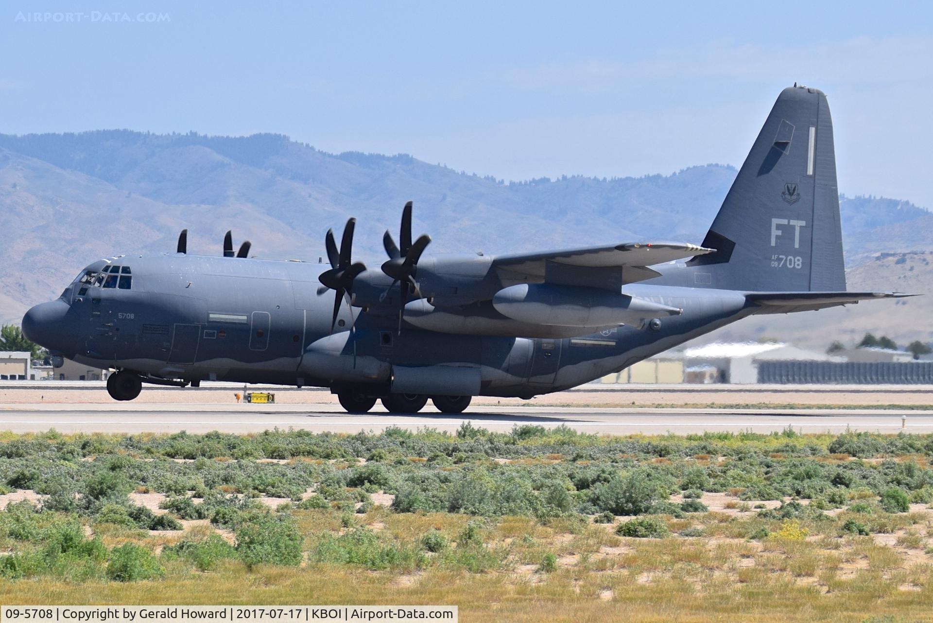 09-5708, Lockheed Martin HC-130J Combat King II Hercules C/N 382-5708, Take off run on RWY 28L.  73rd Special OPS Sq.,
 Cannon AFB, NM.