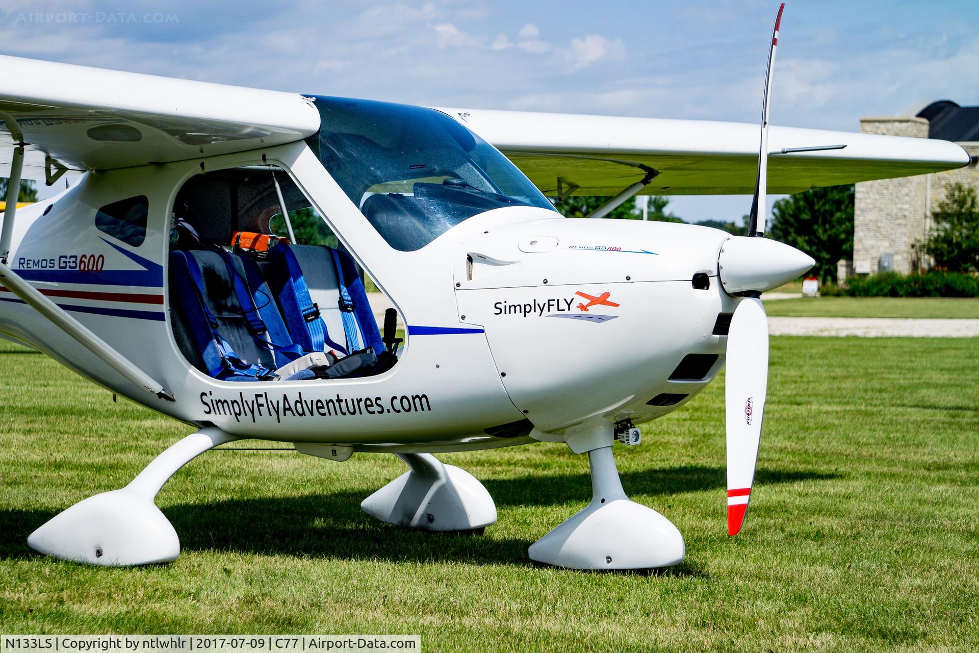 N133LS, 2007 Remos G-3/600 Mirage C/N 217, Parked at the Poplar Grove EAA Pancake Breakfast Fly In