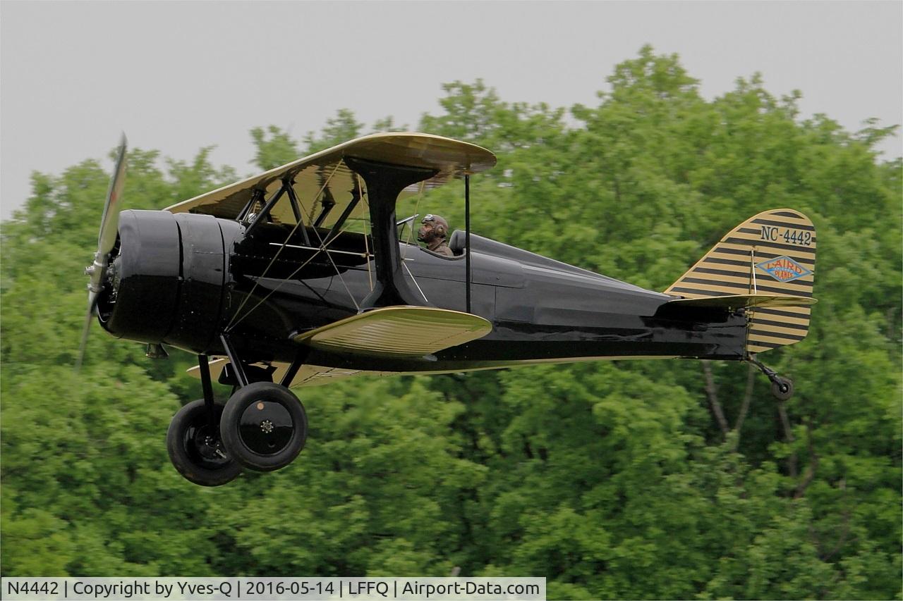 N4442, 1936 Laird LC-RW300 C/N 203, Laird LC-RW300, Take off rwy 28, La Ferté-Alais (LFFQ) air show 2016