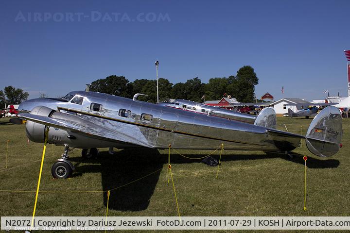 N2072, 1936 Lockheed 12A Electra Junior C/N 1208, Lockheed 12A Electra Junior CN 1208, NC2072